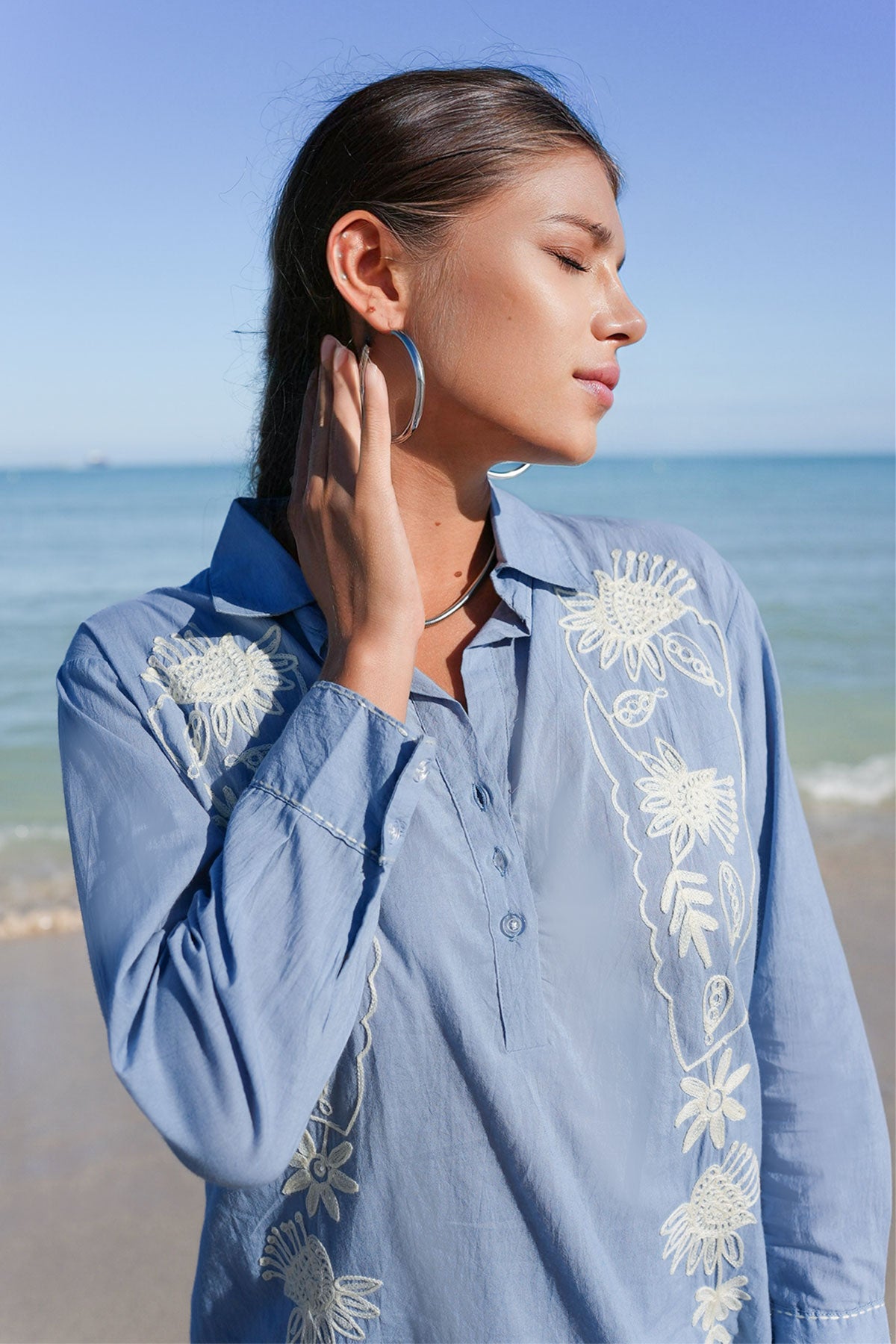 Penny Shirt Tunic Denim