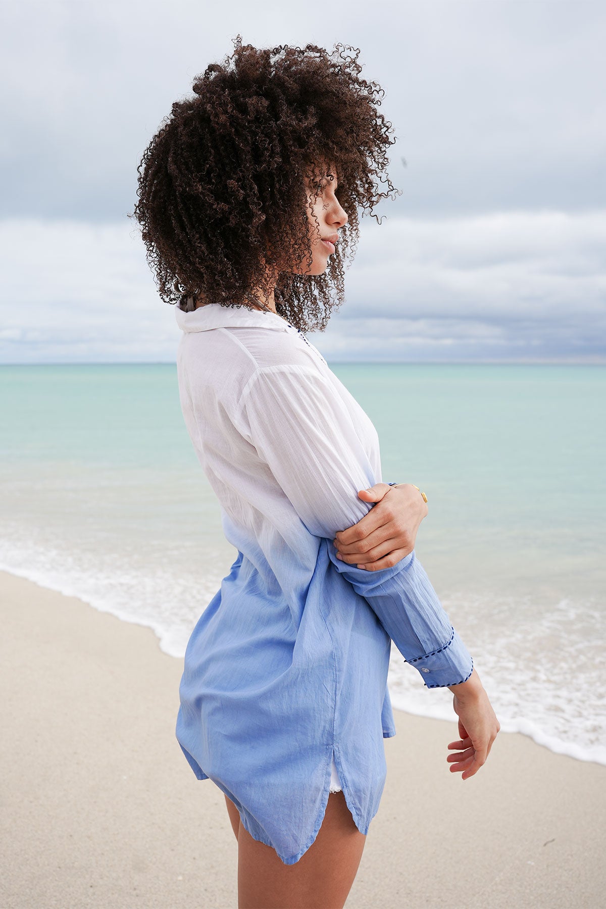 Audrey Ombré Shirt White