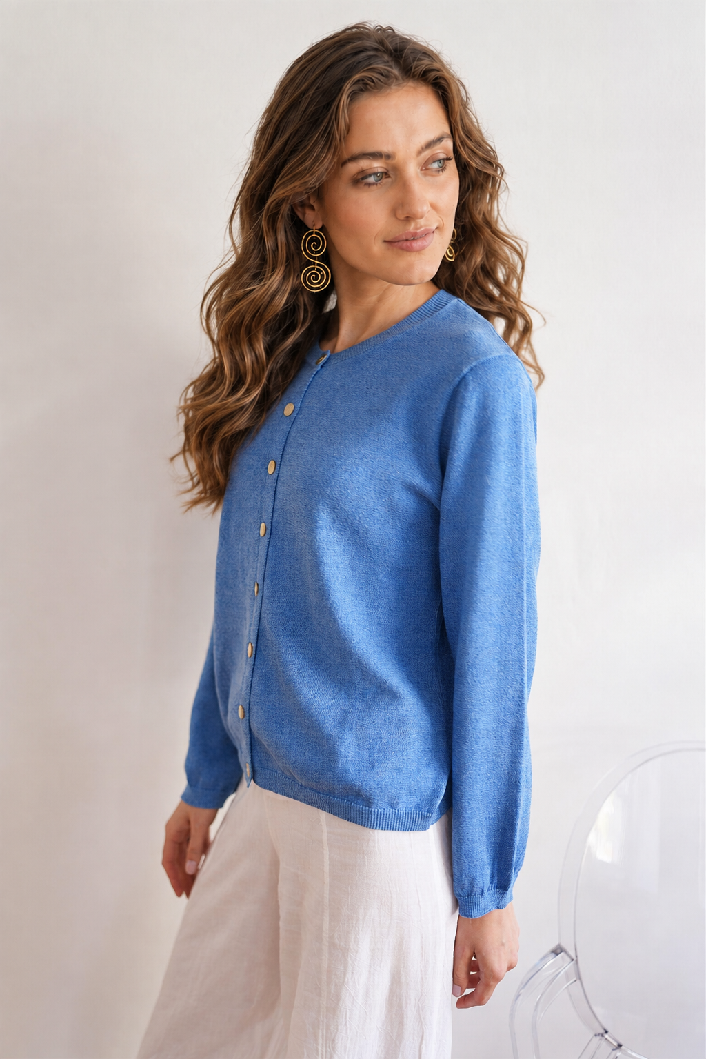 Aura Blue Lurex knitwear, alternate view 2