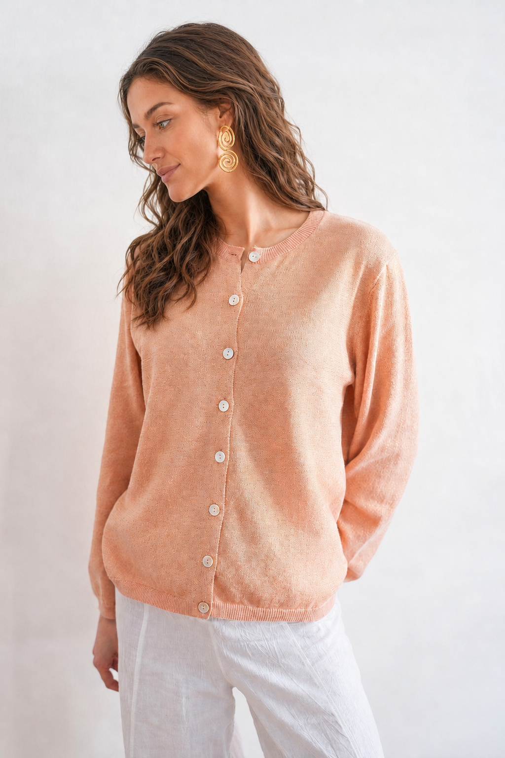Aura Peach Lurex knitwear, alternate view 2