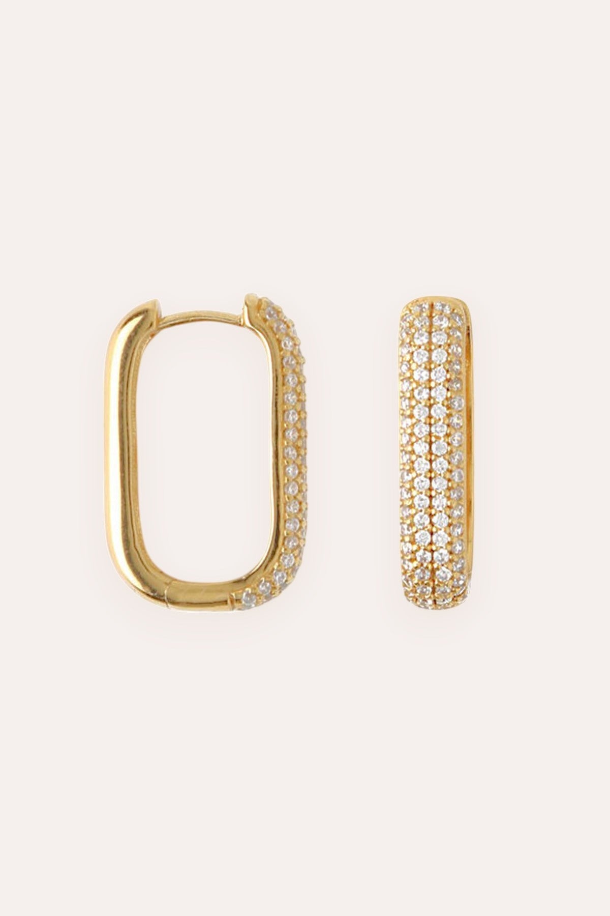 Carre Hoop Bling Earring (Gold)