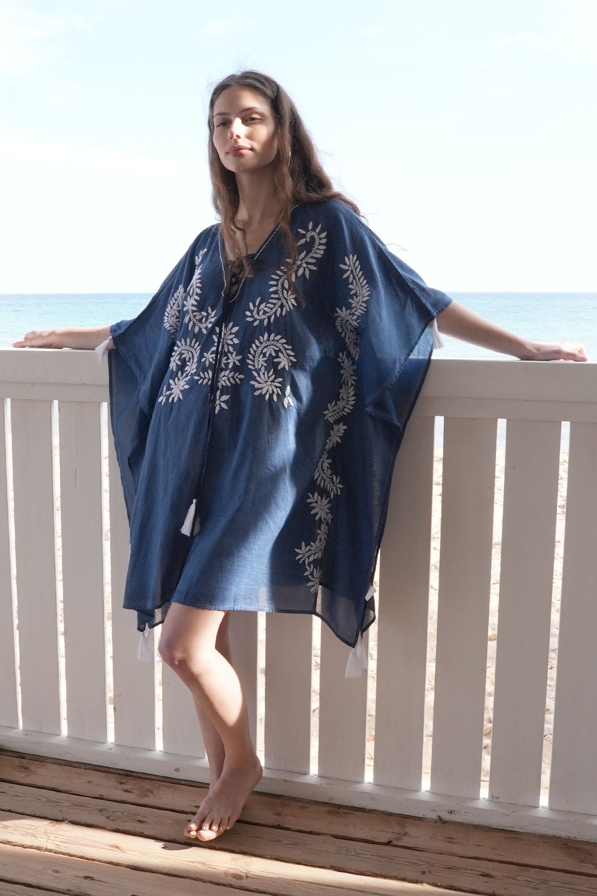 Mystic Embroidered Kaftan Navy