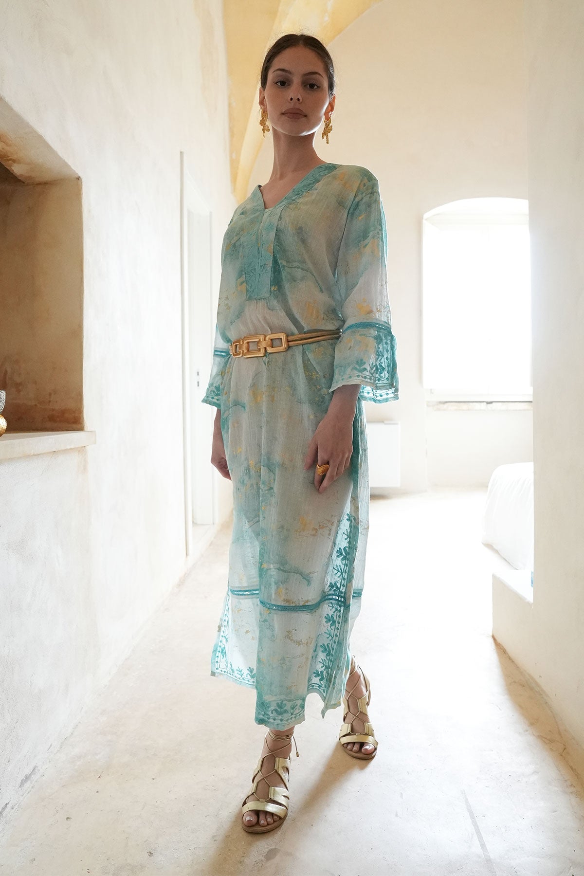 Selene Maxi Tunic Aqua