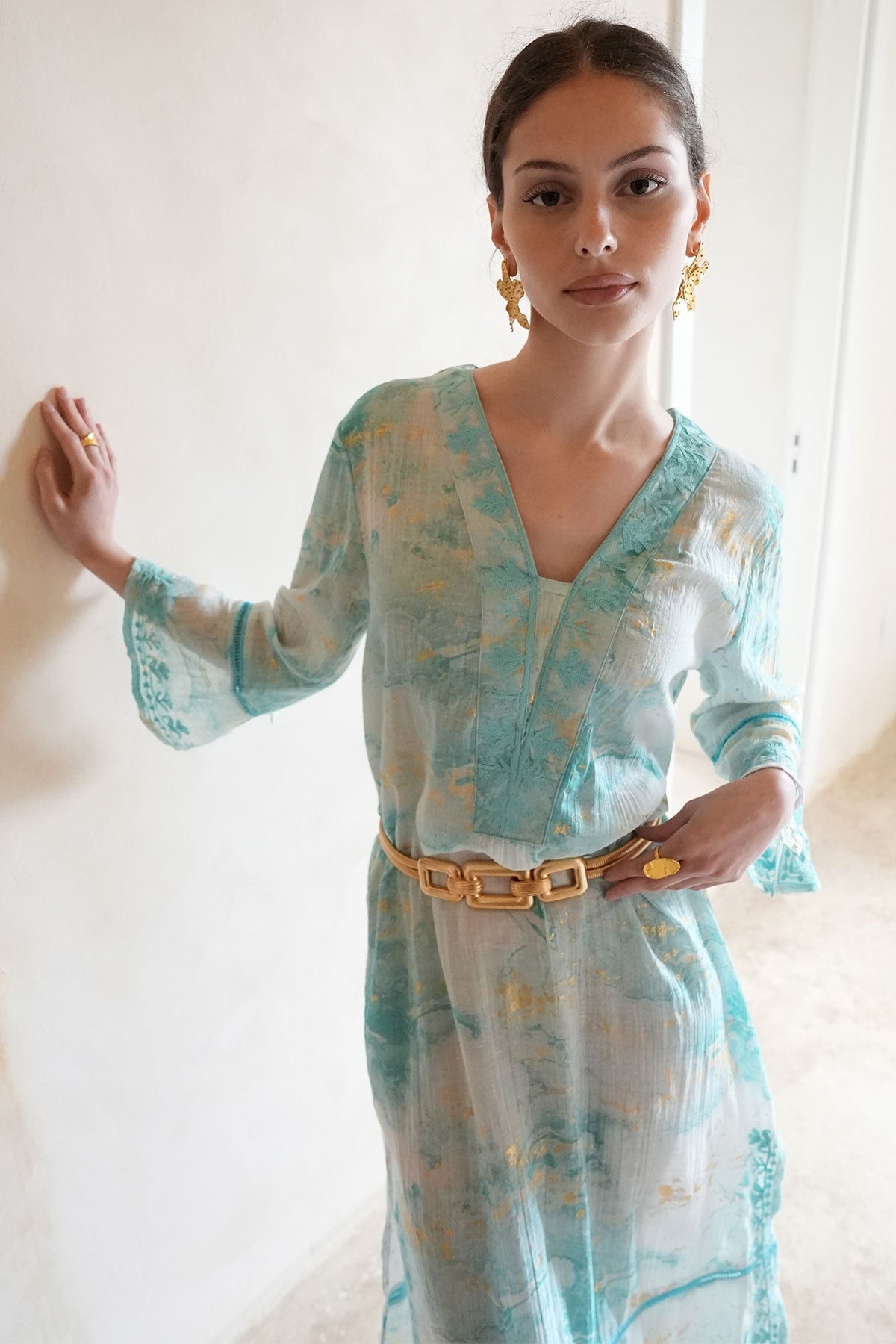 Selene Maxi Tunic Aqua