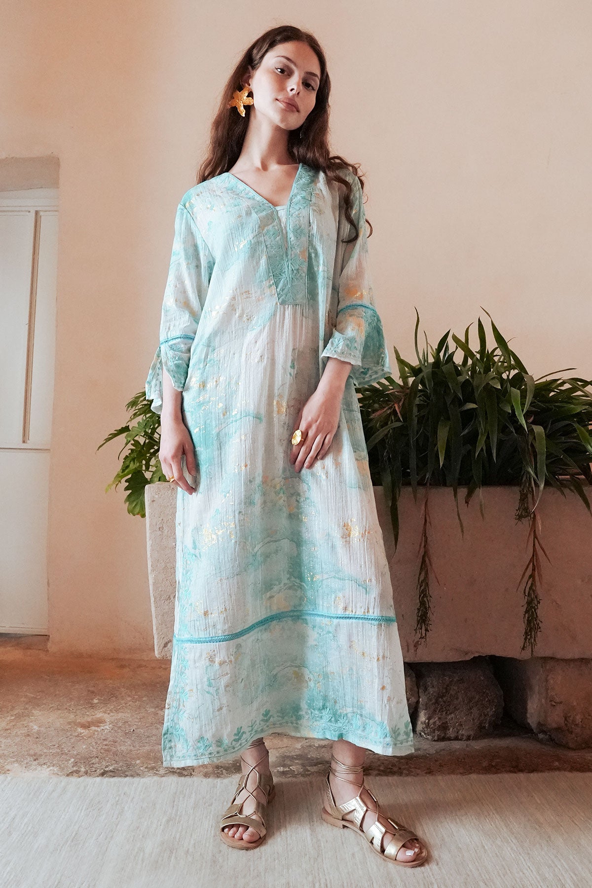 Selene Maxi Tunic Aqua