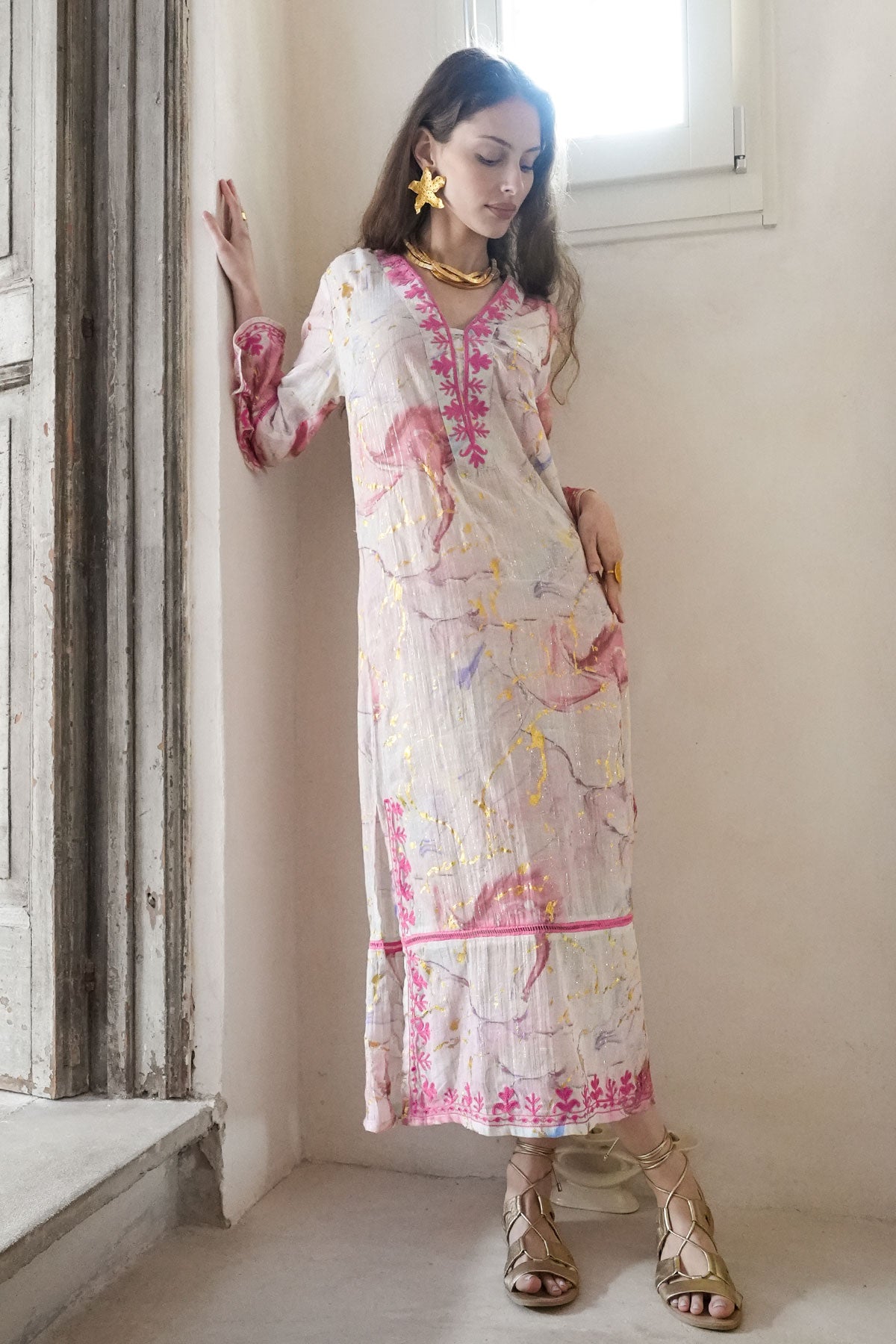 Selene Maxi Tunic Pink – Debbie Katz Boho Fashion Miami