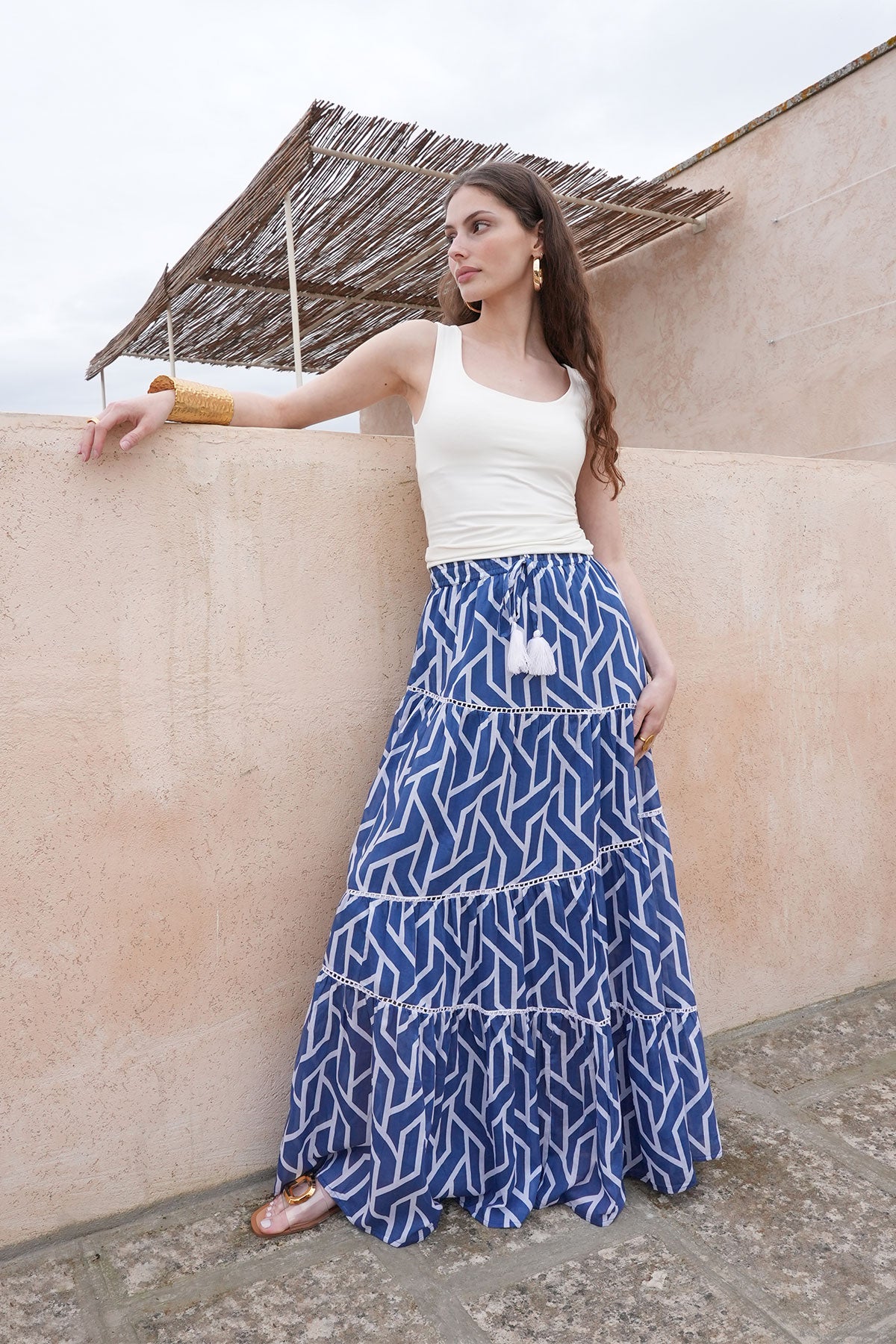 Boheme Maxi Skirt Blue