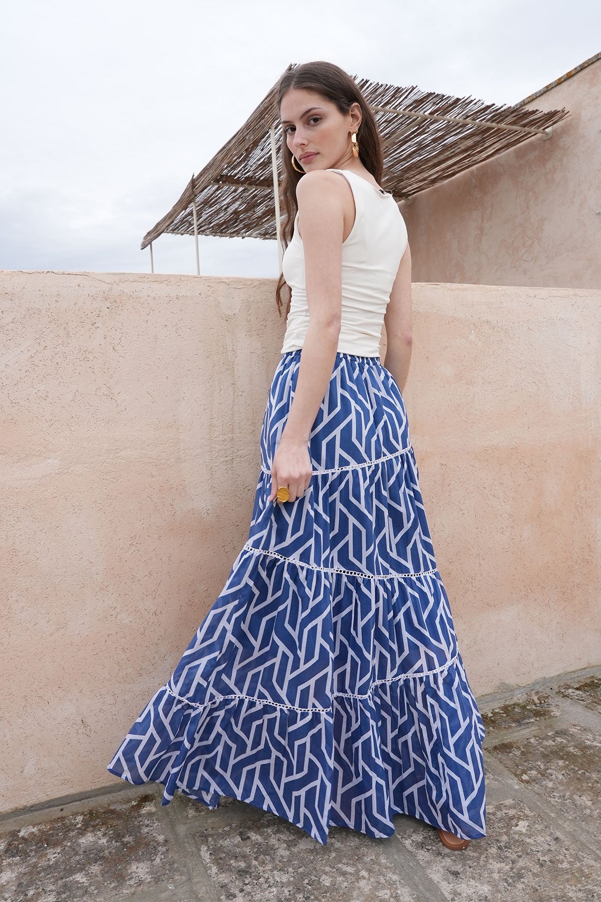 Boheme Maxi Skirt Blue