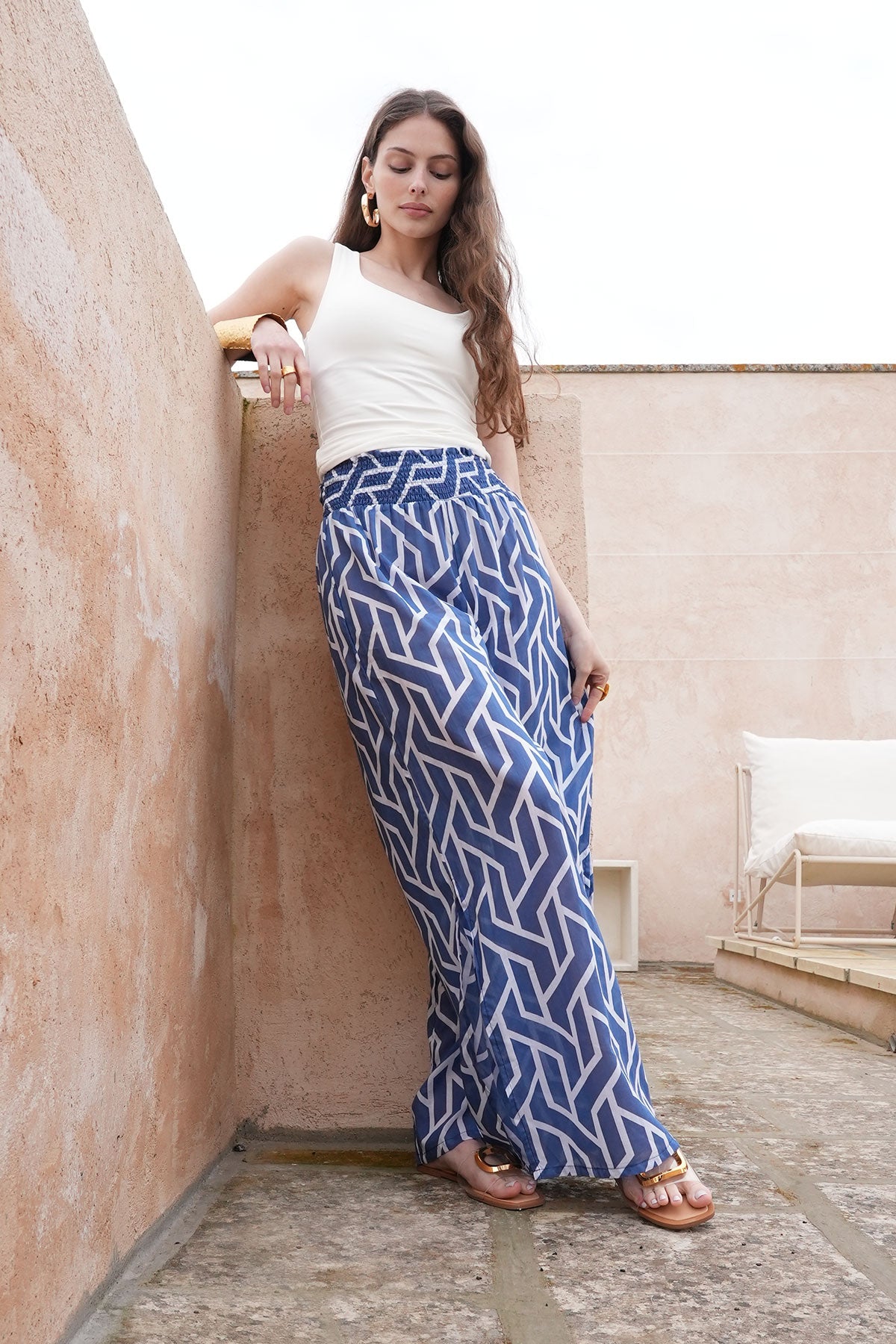 Zole Palazzo Pant Blue