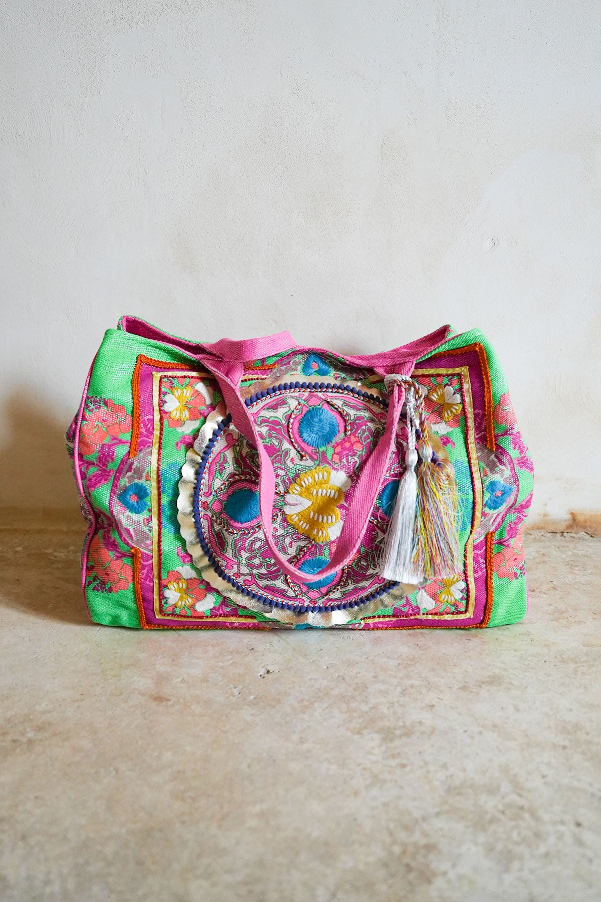 Boho Bag Lurex Green