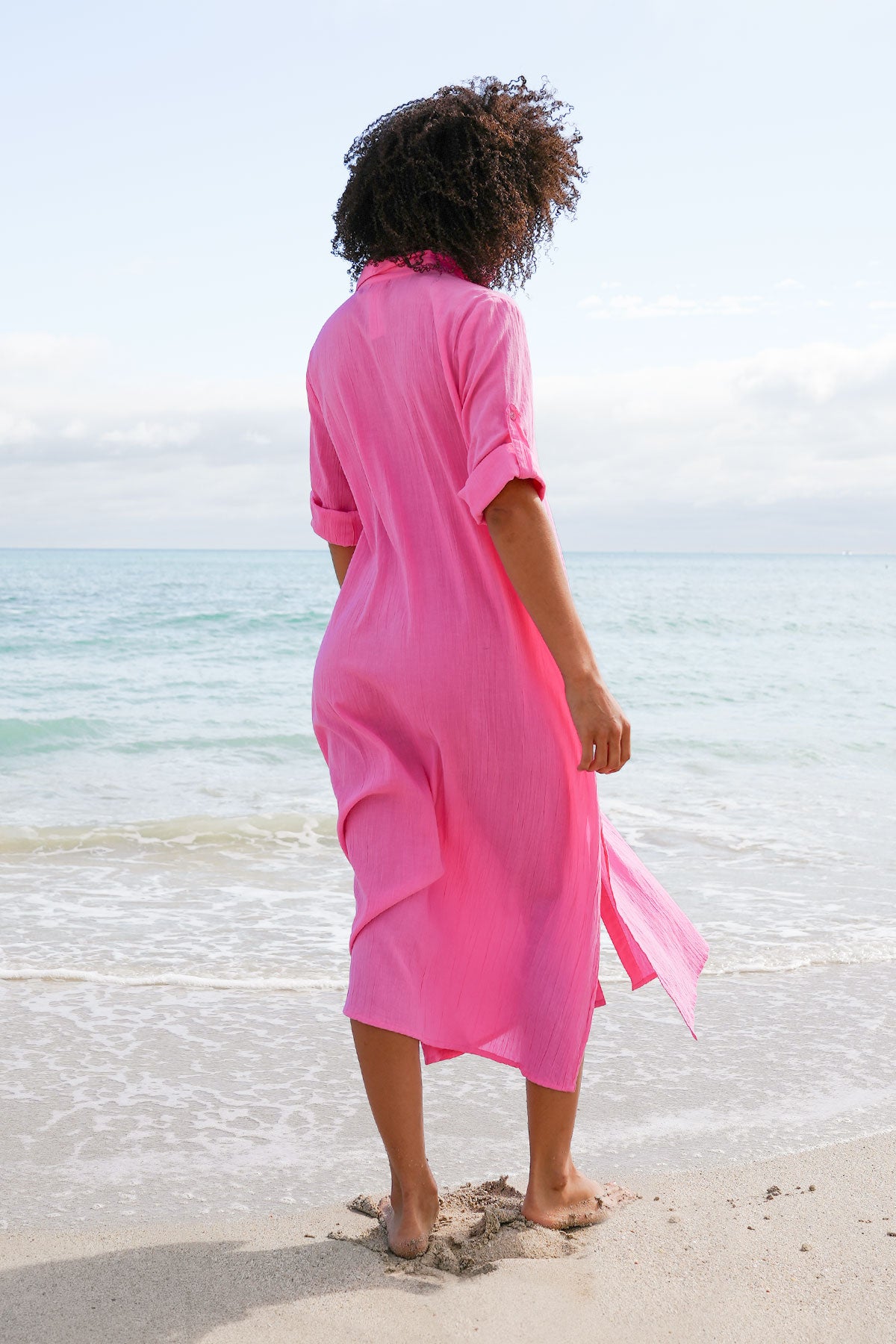 Nila Maxi Shirt Dress Pink