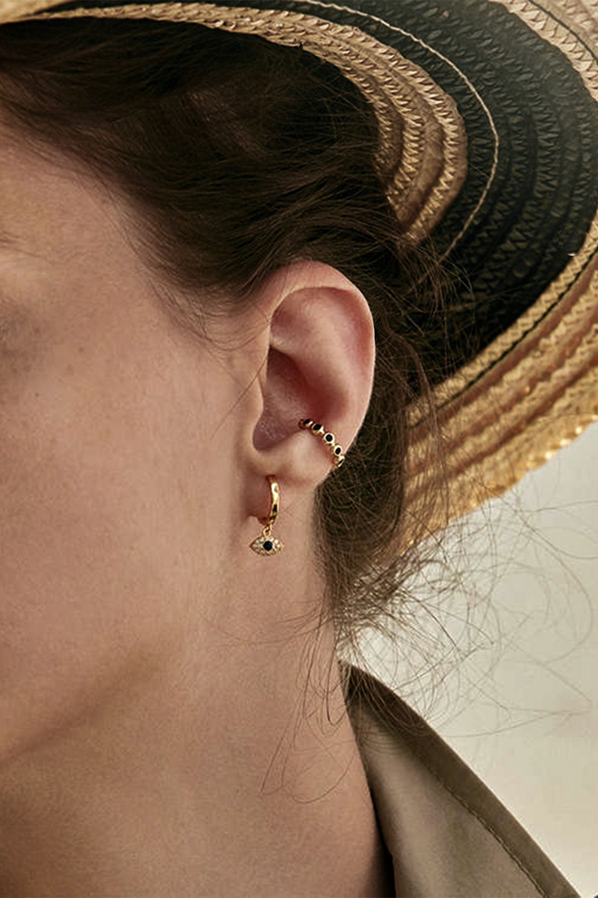 Evil Eye Hoop (Gold)