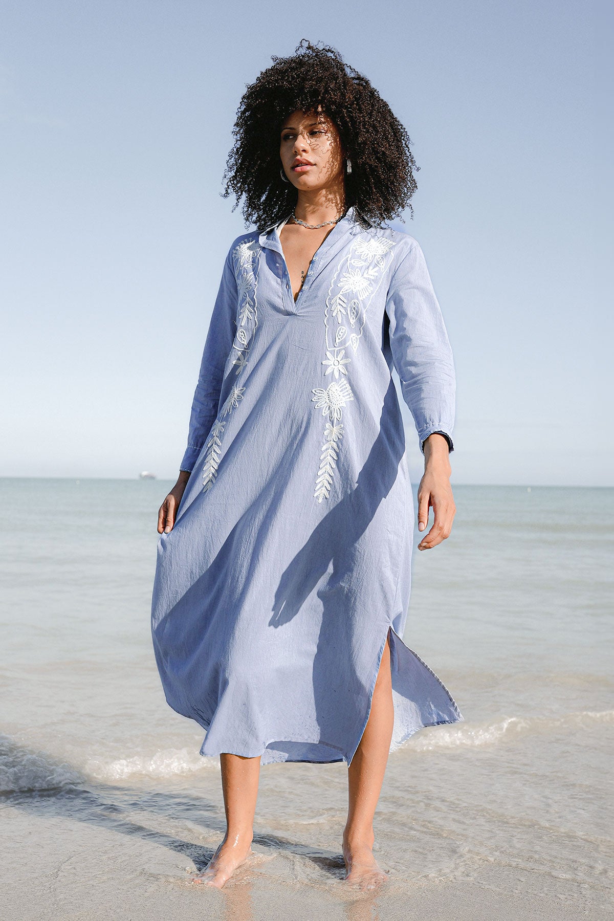 Paola Tunic White Denim