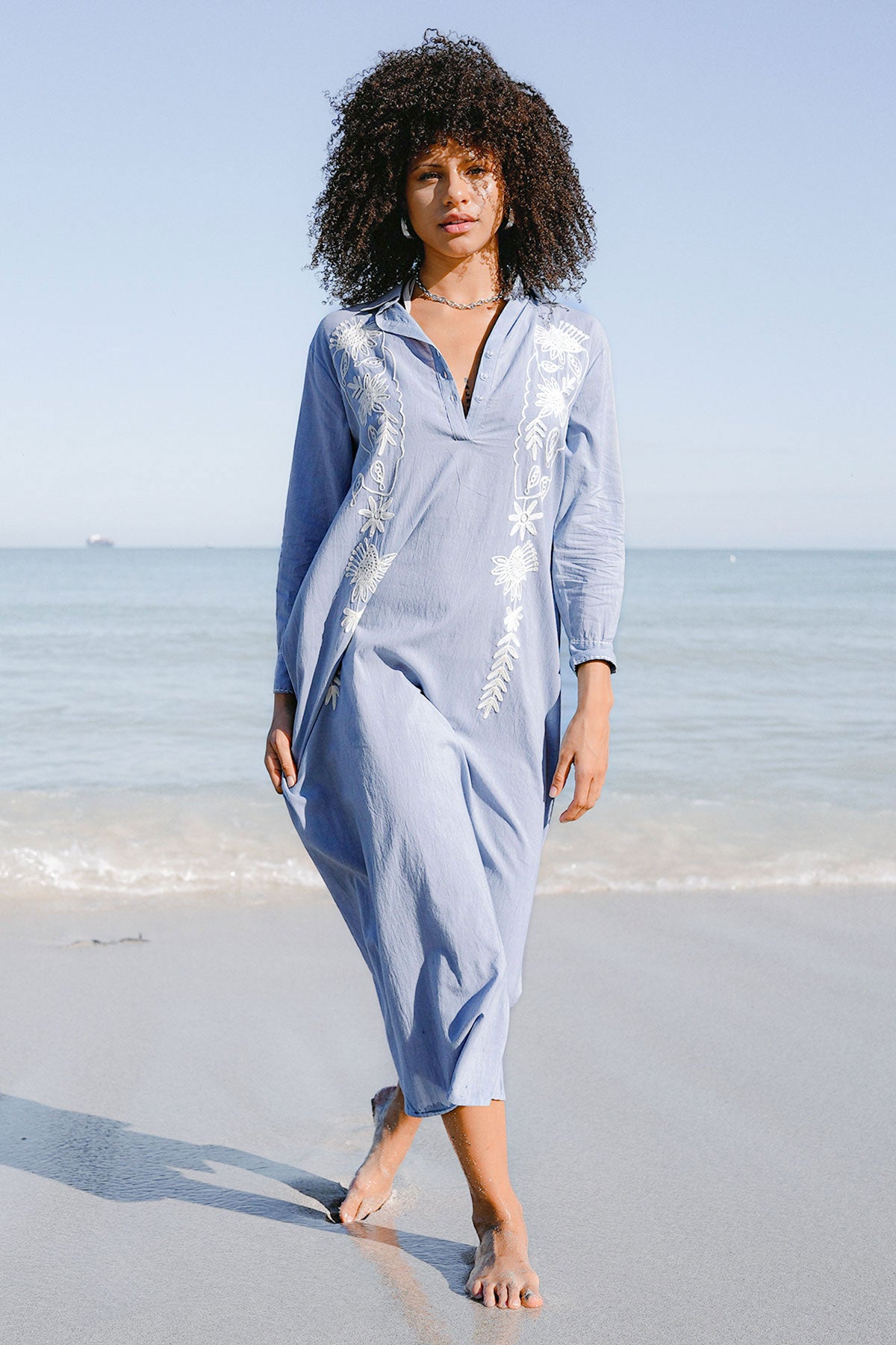 Paola Tunic White Denim