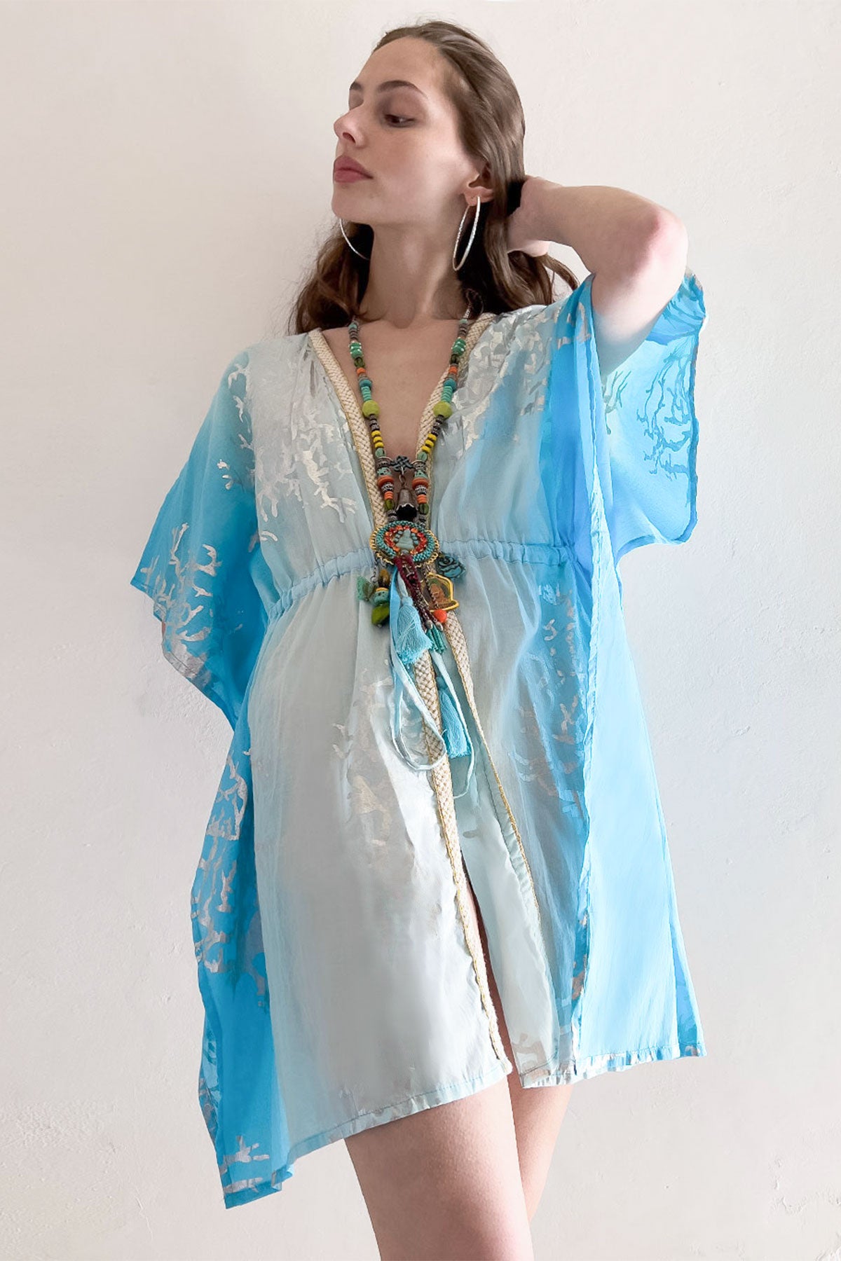 Tally short kimono turquoise