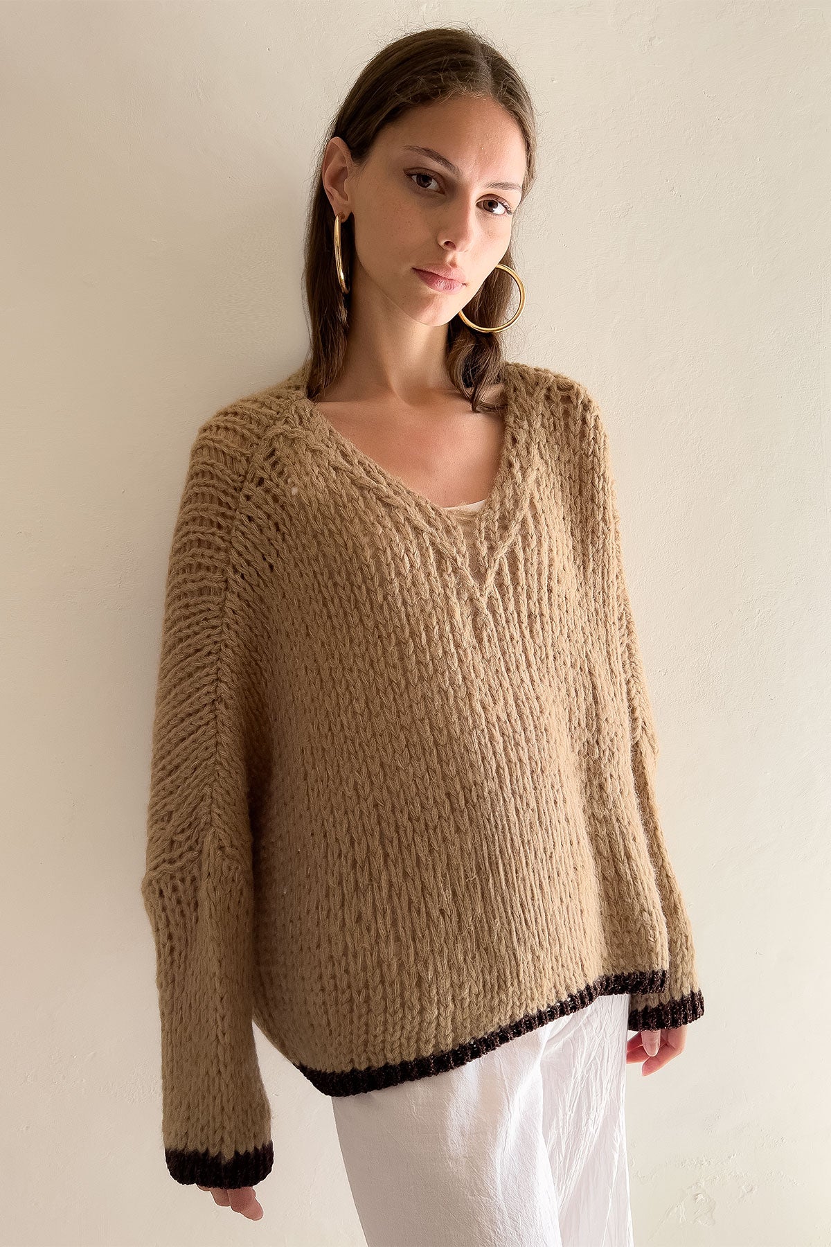 Lula Sweater Camel brown Lurex