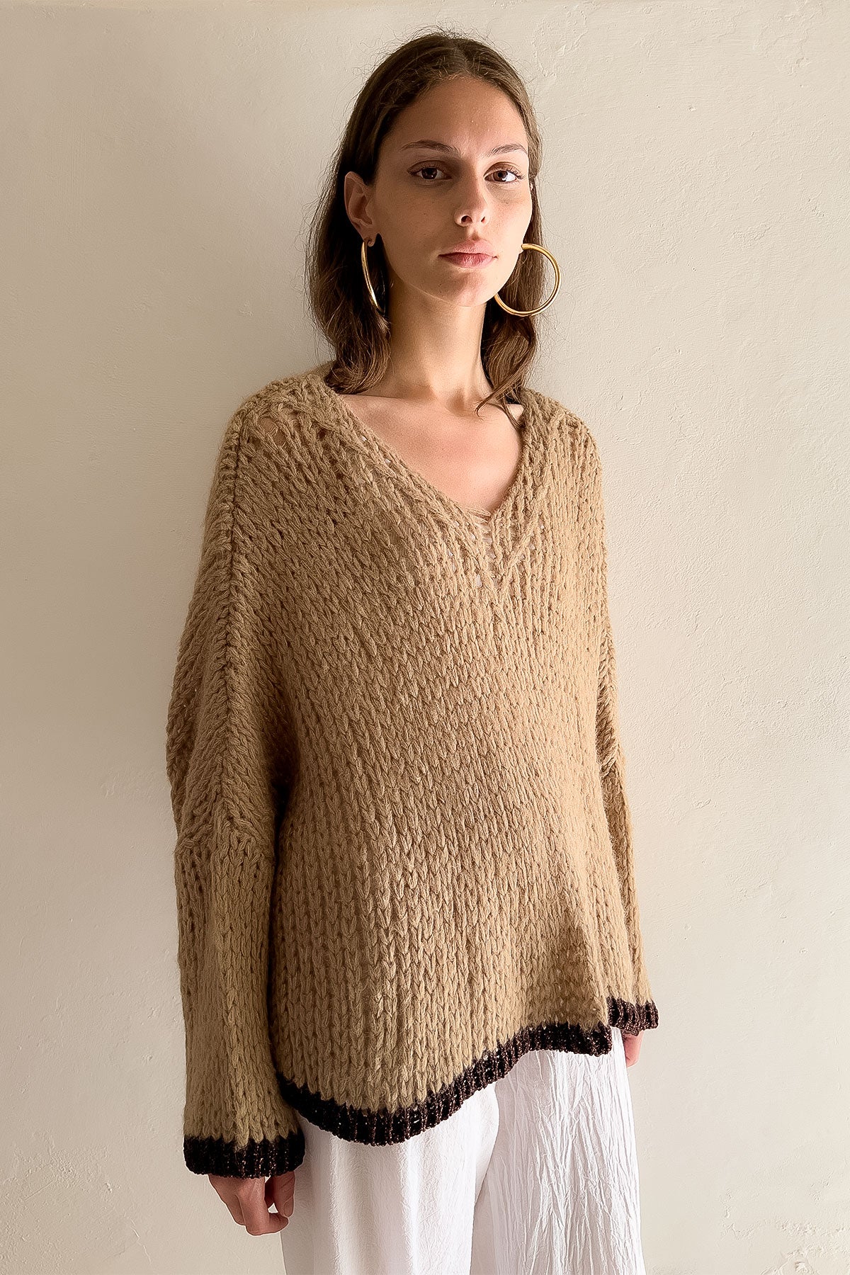 Lula Sweater Camel brown Lurex