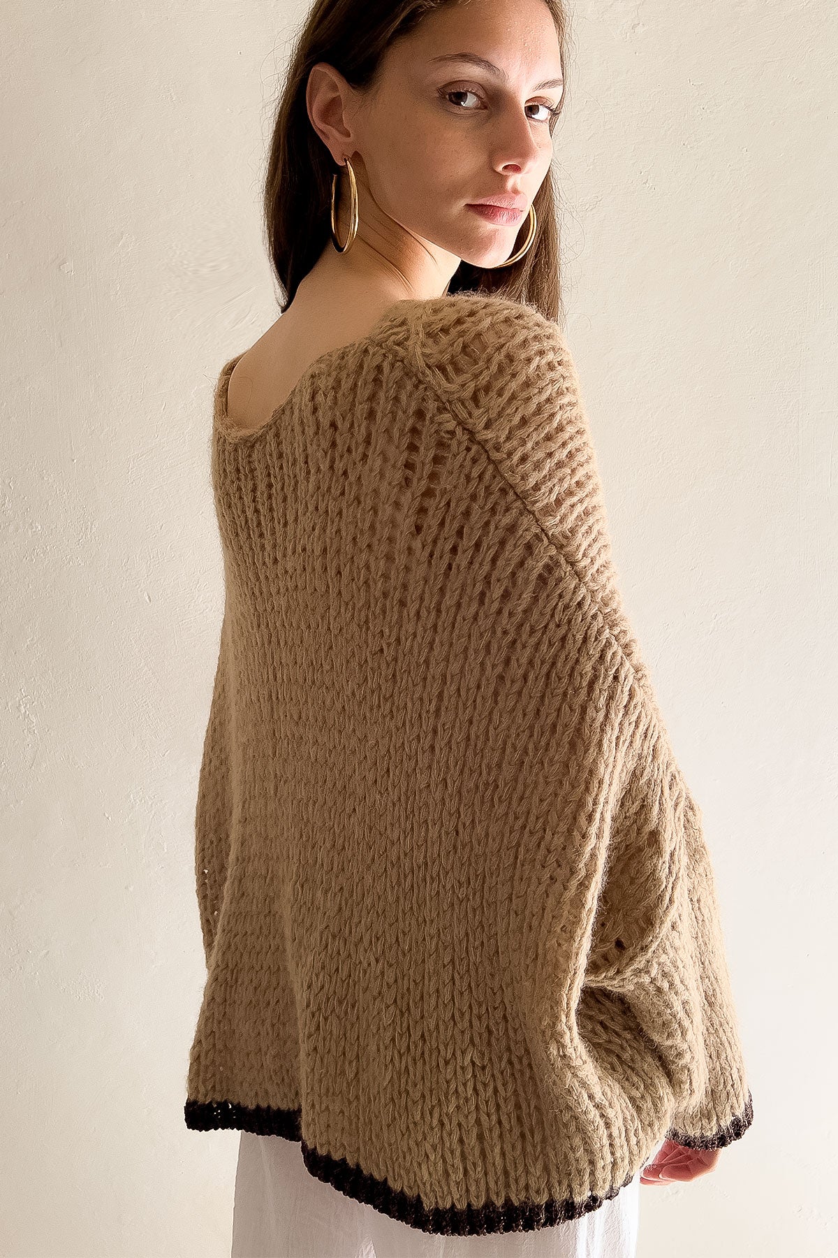 Lula Sweater Camel brown Lurex