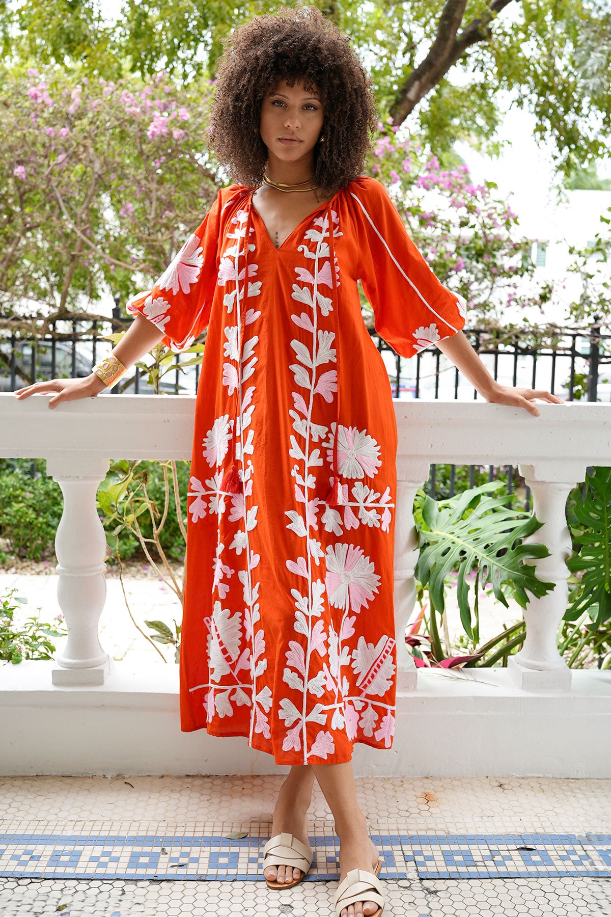 Joelle Maxi Tunic Red Debbie Katz | Boho Resort Fashion Joelle Maxi Tunic Red Debbie Katz | Boho Resort Fashion