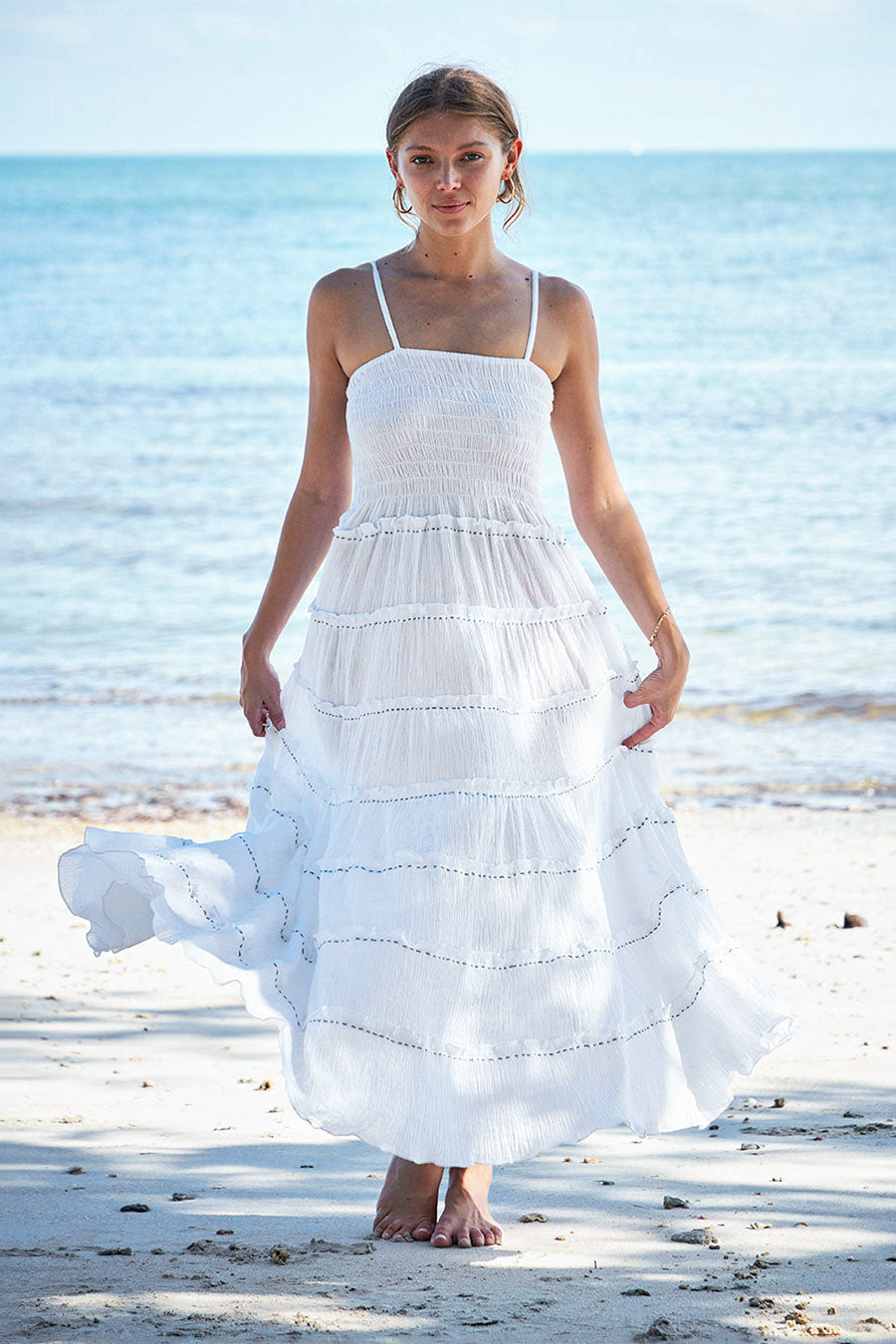 Toulouse Maxi Boho Dress White
