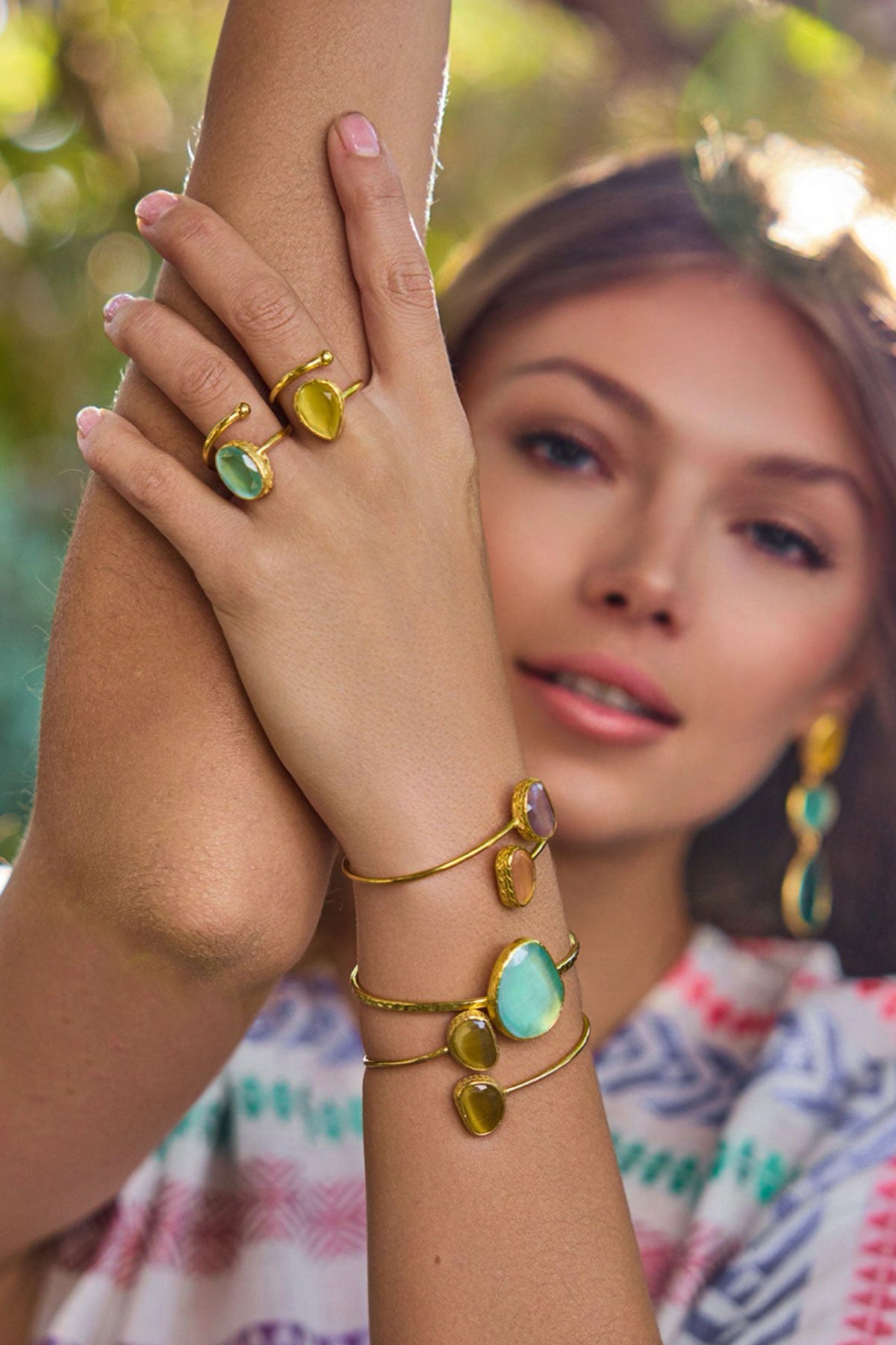 Siana (Cat Eye Stone Petrol Blush)