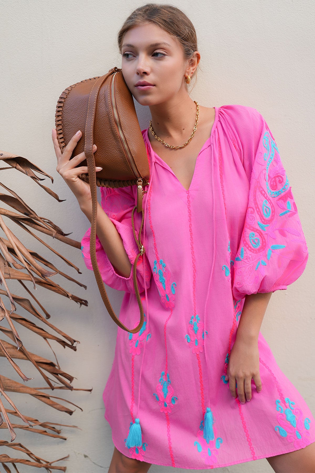 pink tunic dress Debbie Katz Risa Tunic Pink Multi – Multicolor Women's Tunic XS
