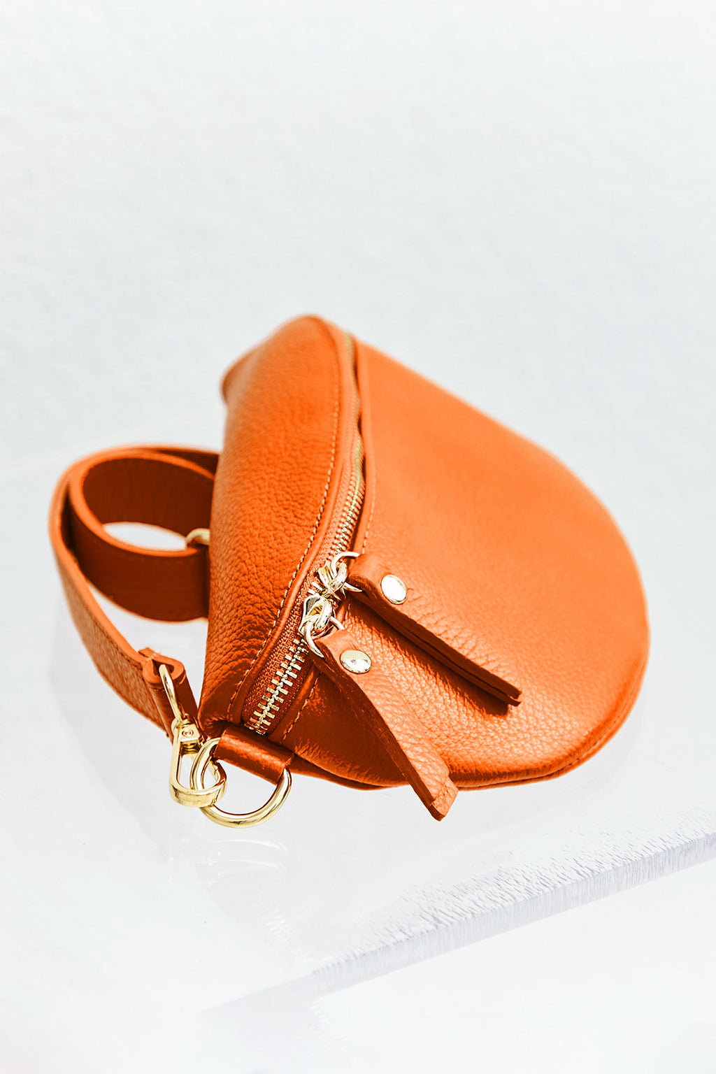 Shelly Sling Crossbody Bag Orange Debbie Katz Italian Leather Bags