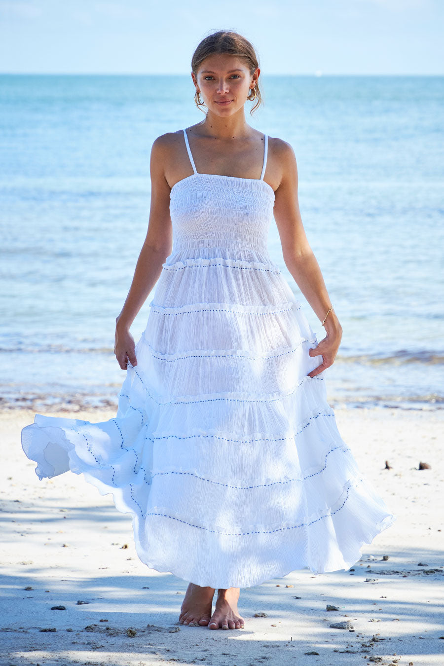 Toulouse Maxi Boho Dress White
