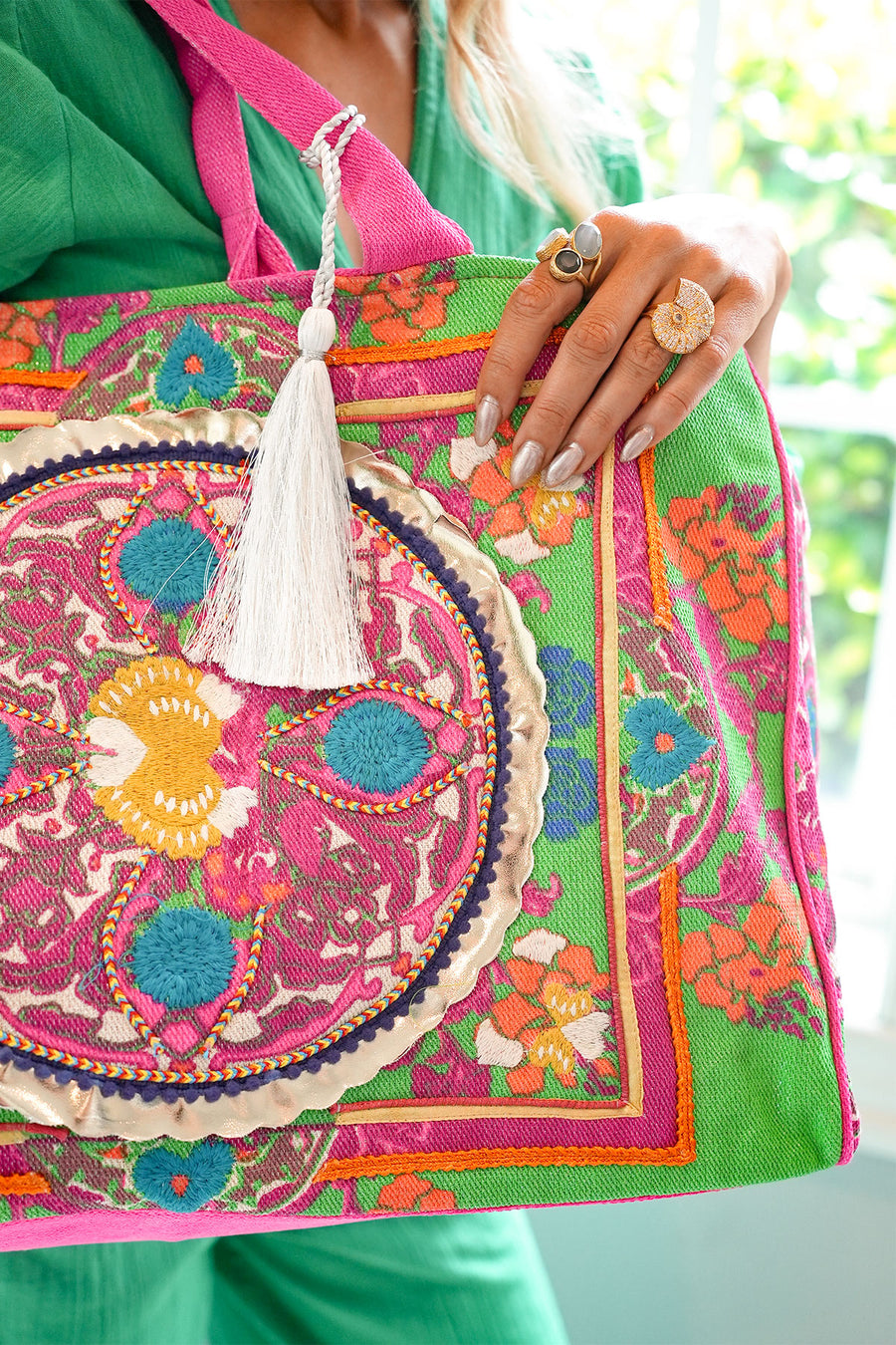 Boho Bag Lurex Green