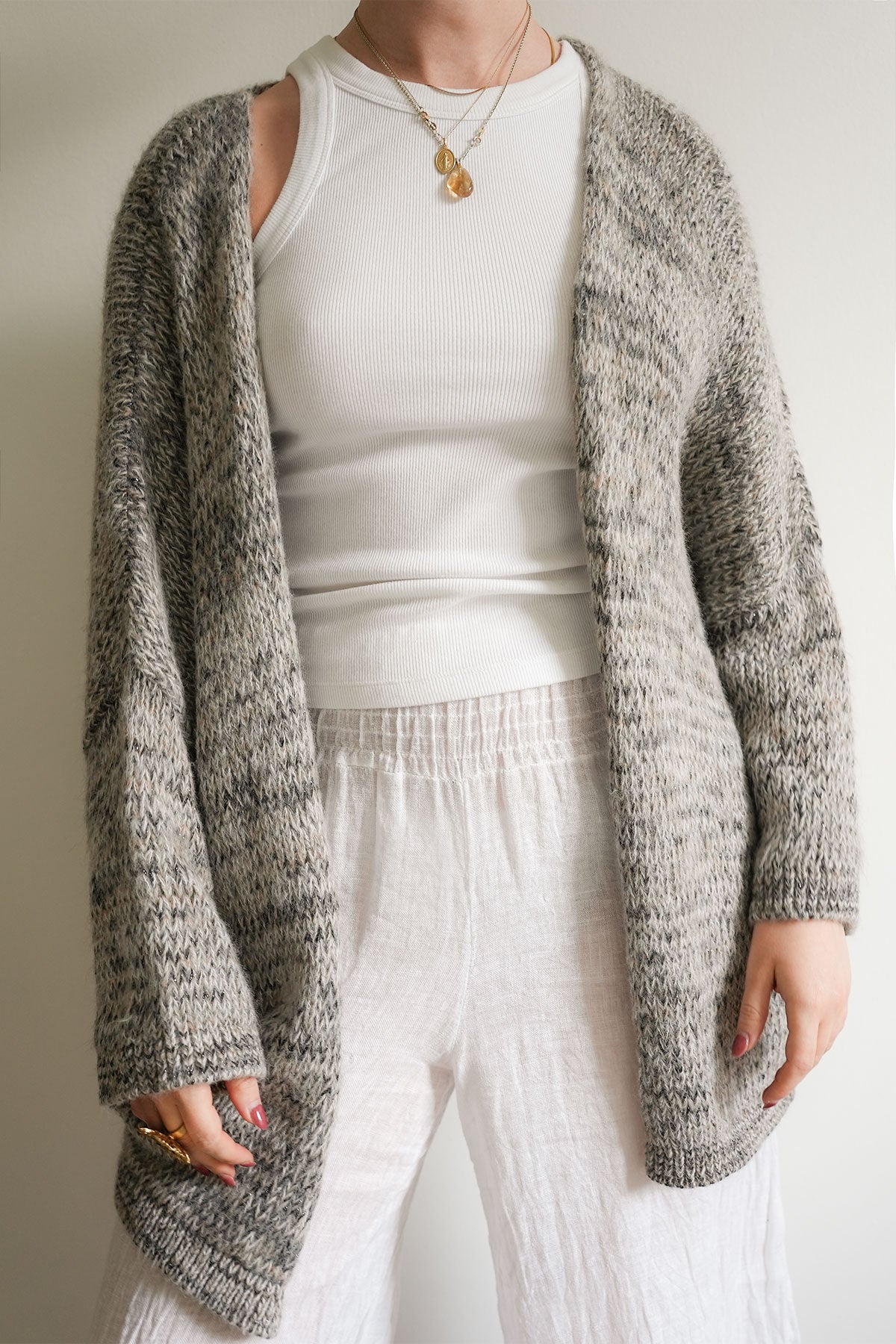 Kyla Cardigan Melange Beige