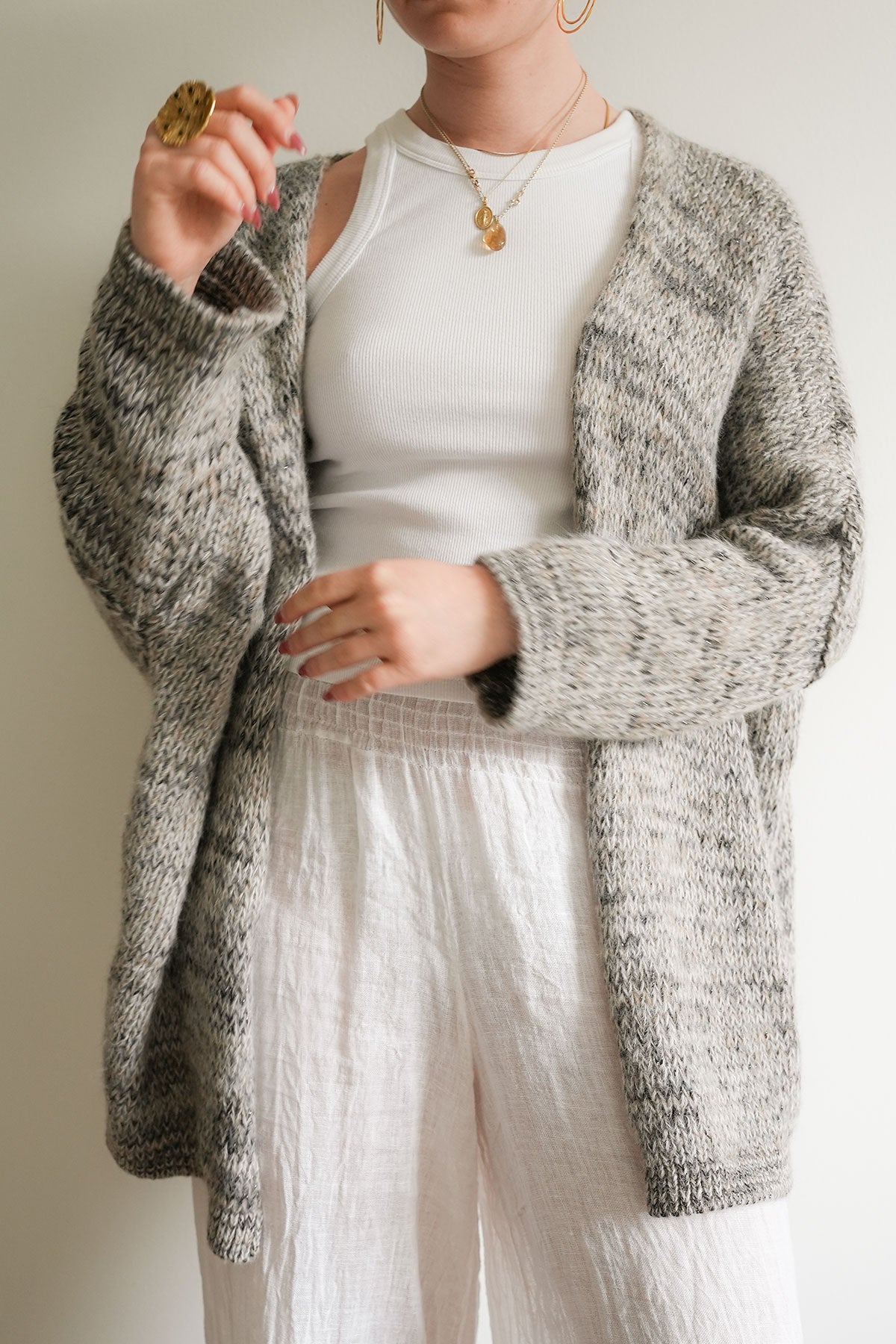 Kyla Cardigan Melange Beige