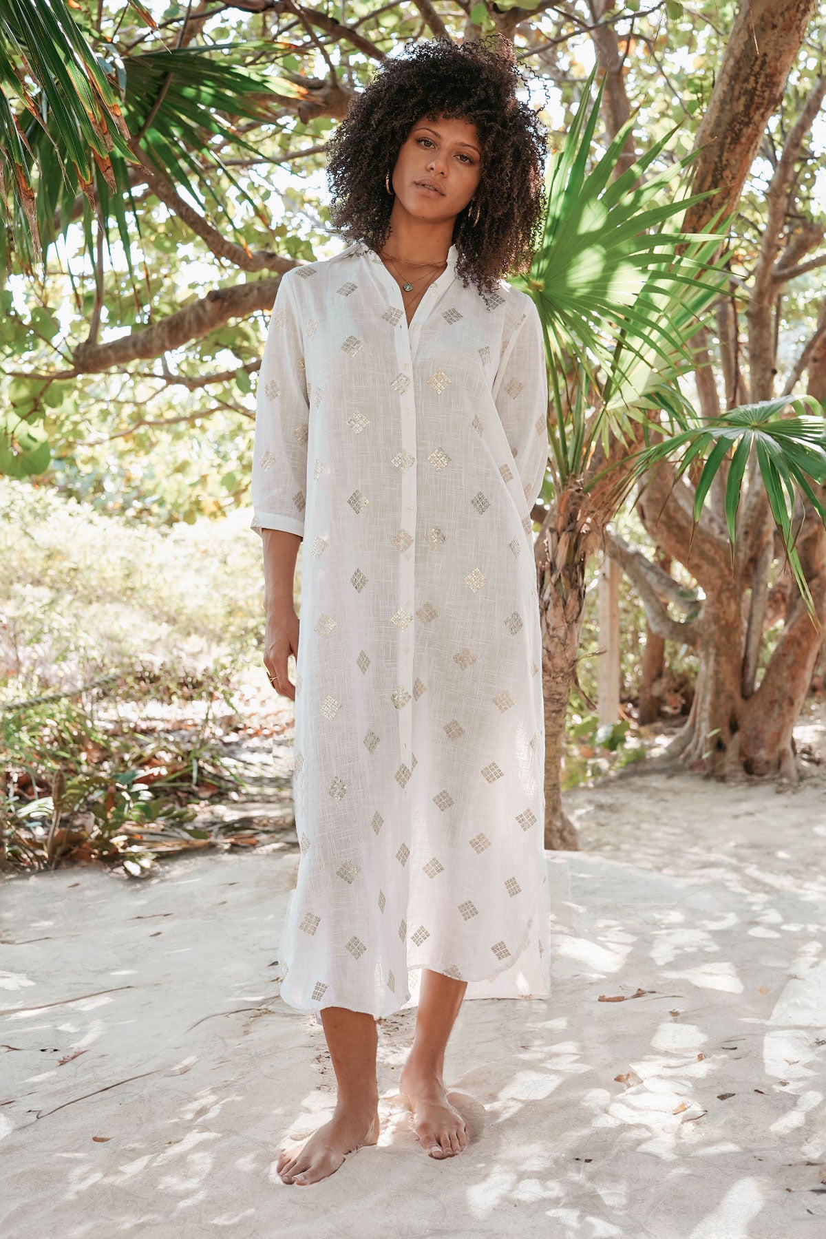 Ivy Shirt Dress White