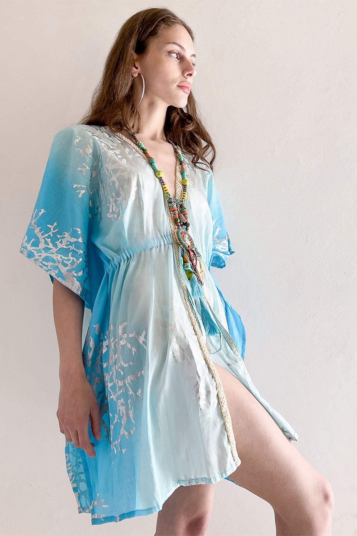 Tally short kimono turquoise