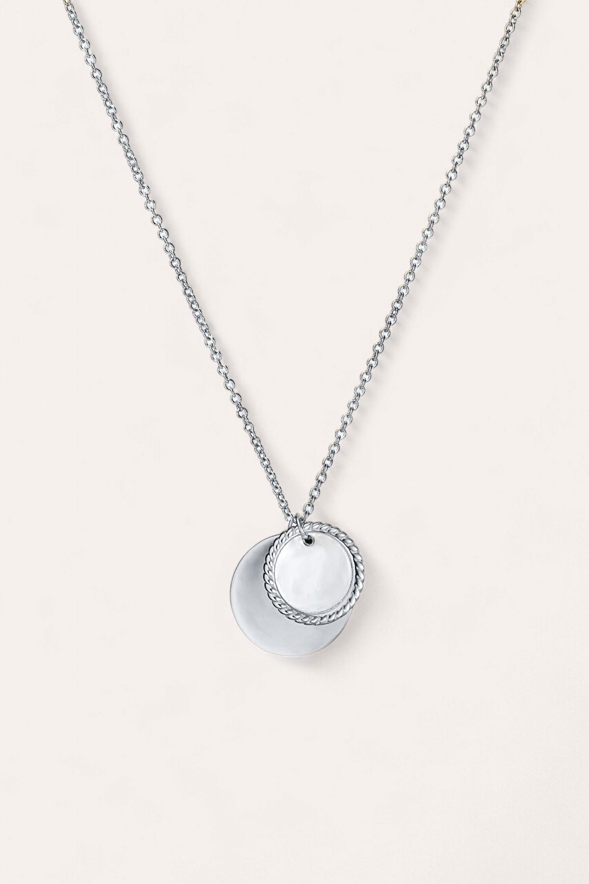 Twin Coin Necklace (Silver)