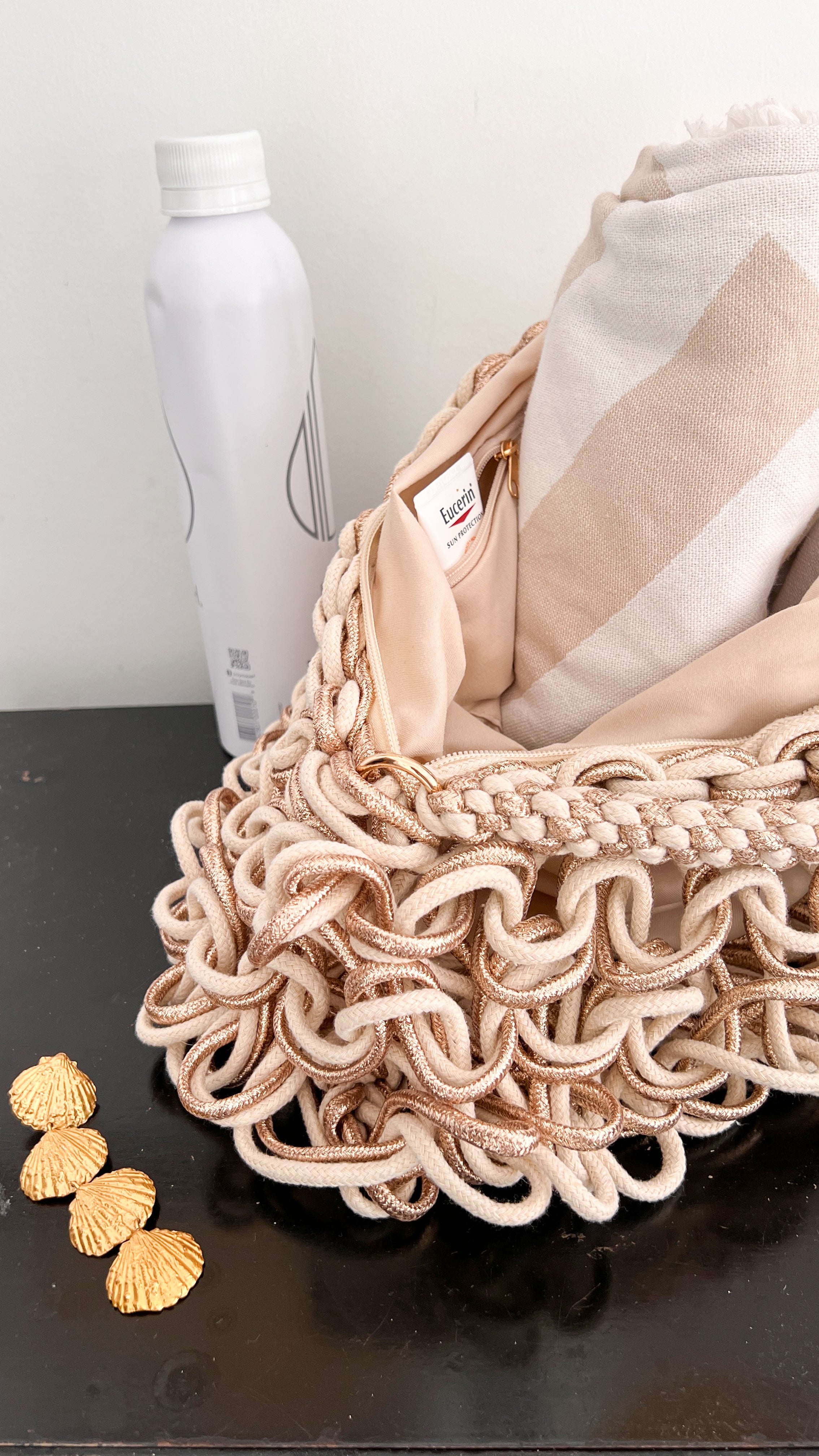 Ursula Bag Cream & Rose Gold