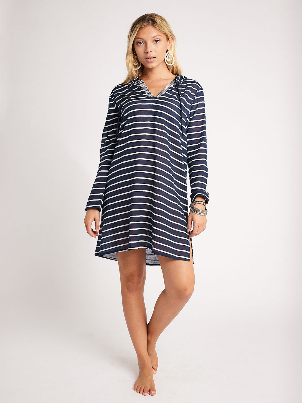 Nikki Hooded Tunic Navy