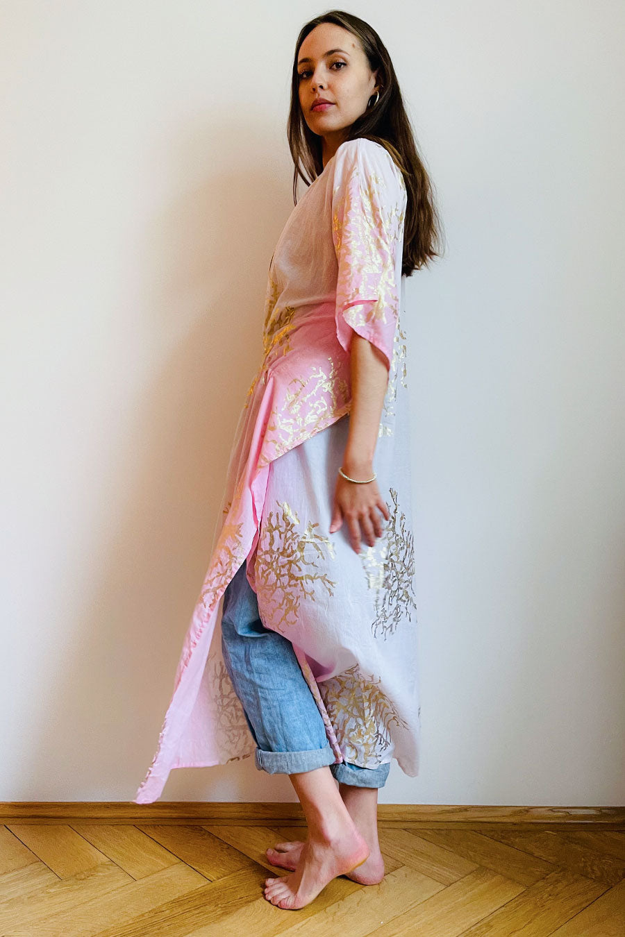 Tally Long Kimono Pinks