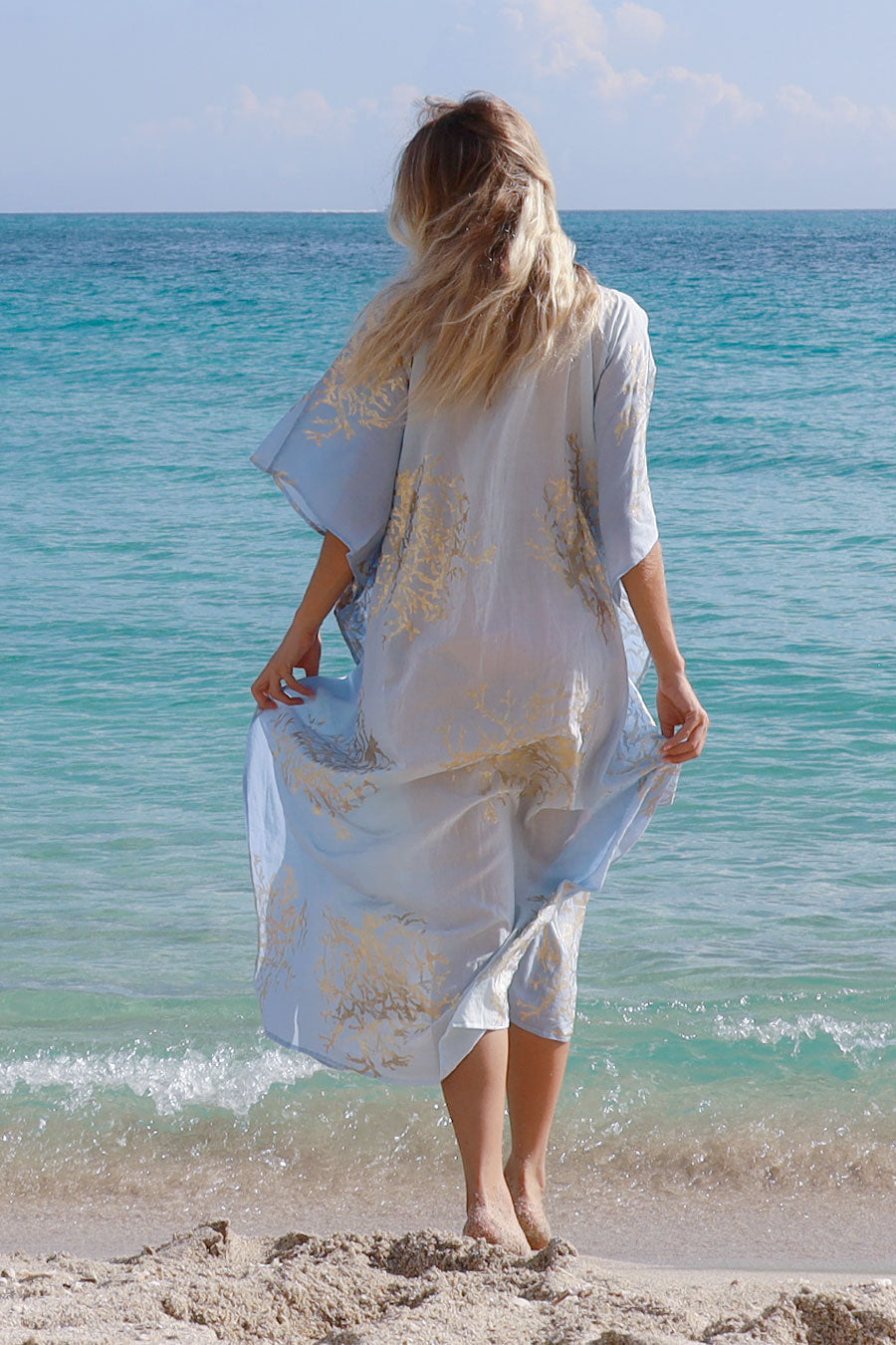 Tally long kimono blues