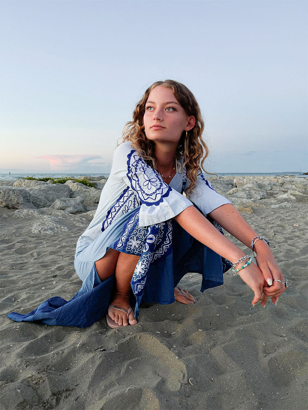 Khaliah Maxi Tunic Blues