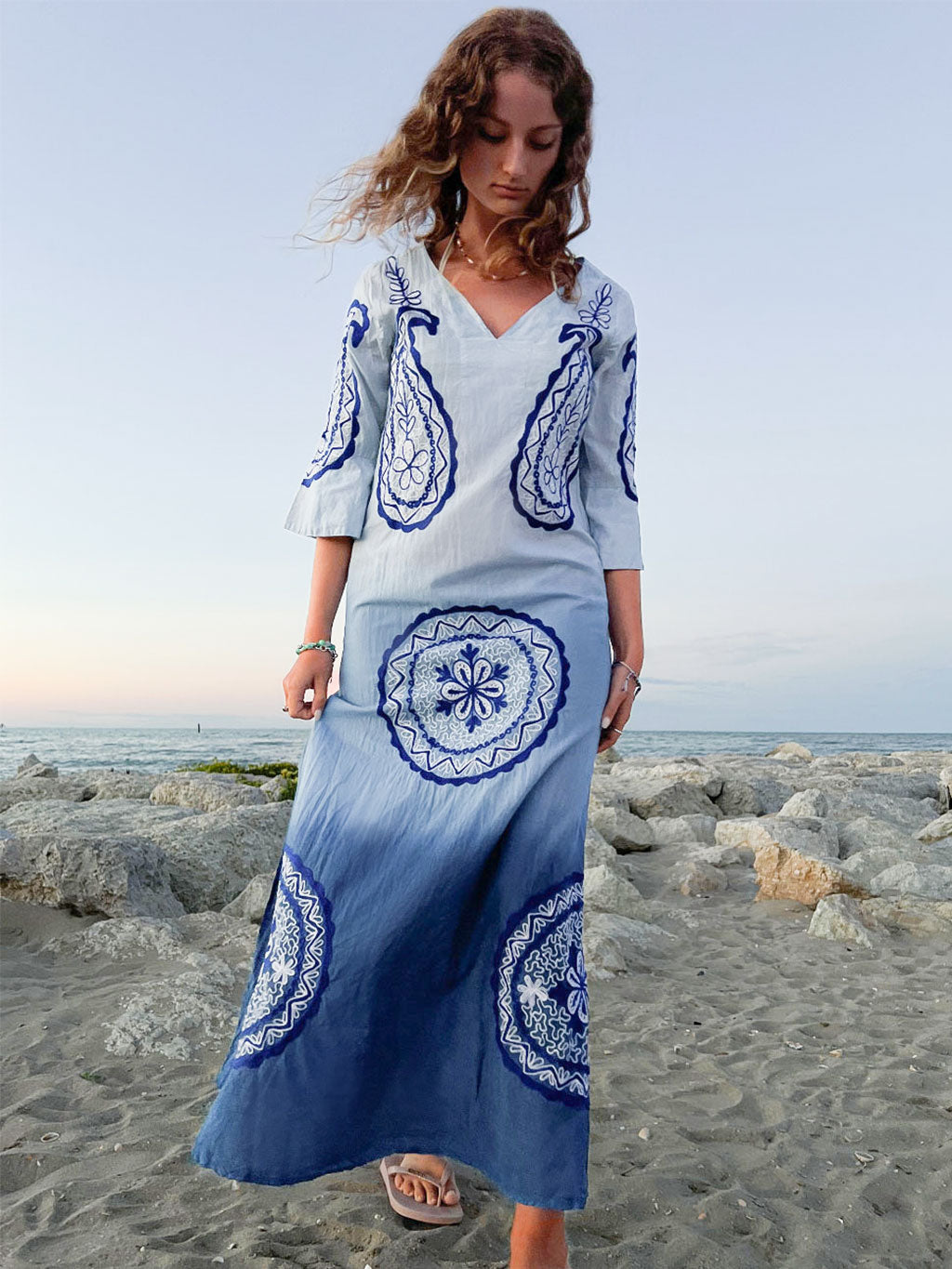Khaliah Maxi Tunic Blues