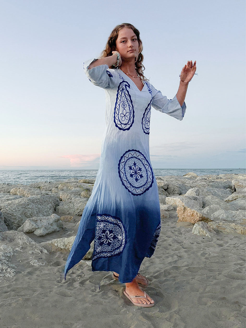 Khaliah Maxi Tunic Blues