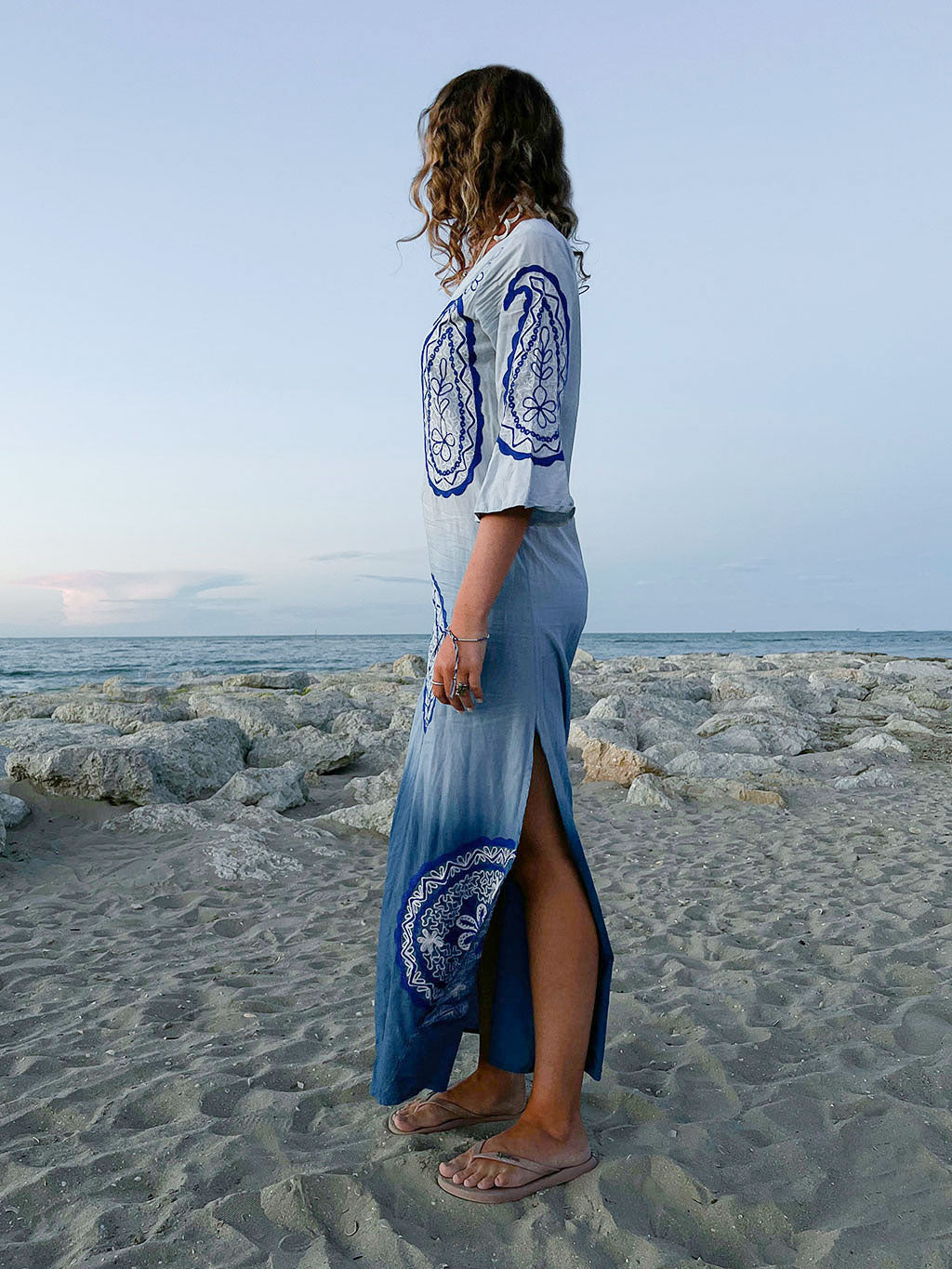 Khaliah Maxi Tunic Blues