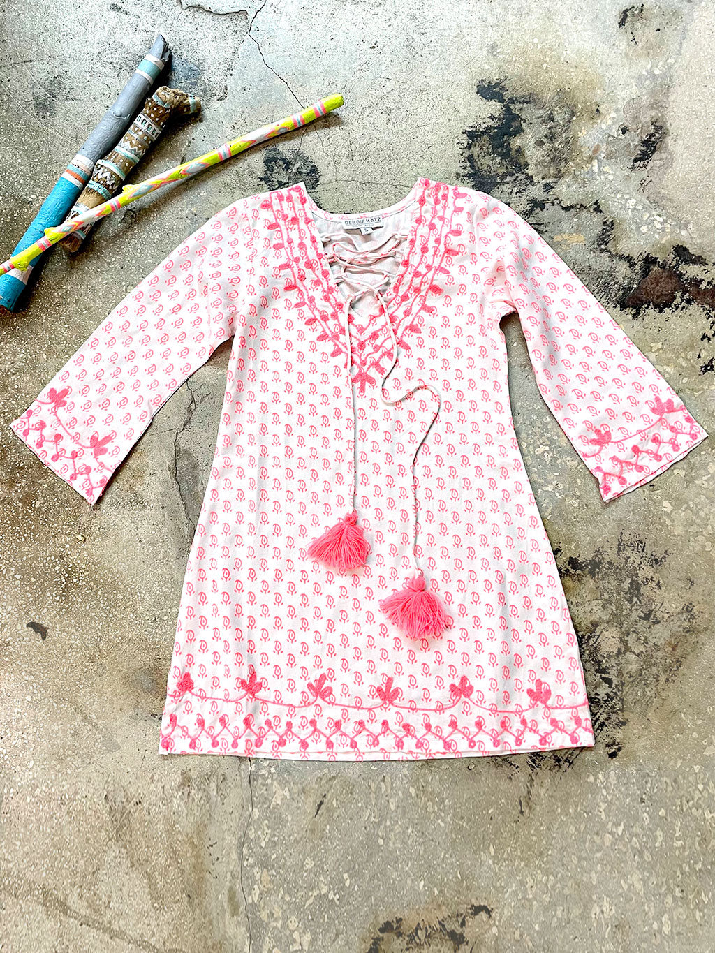 Kids Tara Tunic White/Pink