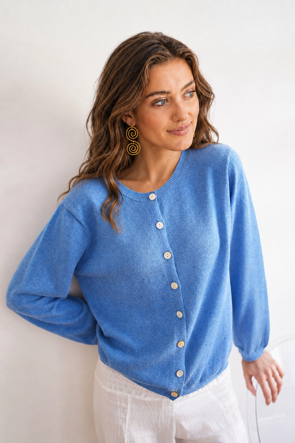 Aura Blue Lurex knitwear