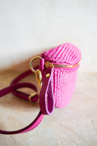 Shelly Crochet Crossbody Bag Fuchsia