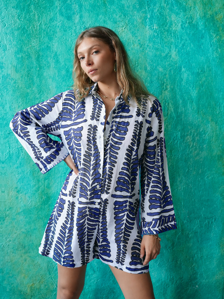 Lotus Romper Blue