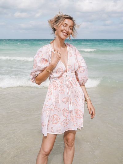 coral beach dress Asymmetrical 10 Crafted with a daring front cut Marabella Dress (vibrant coral muslin)