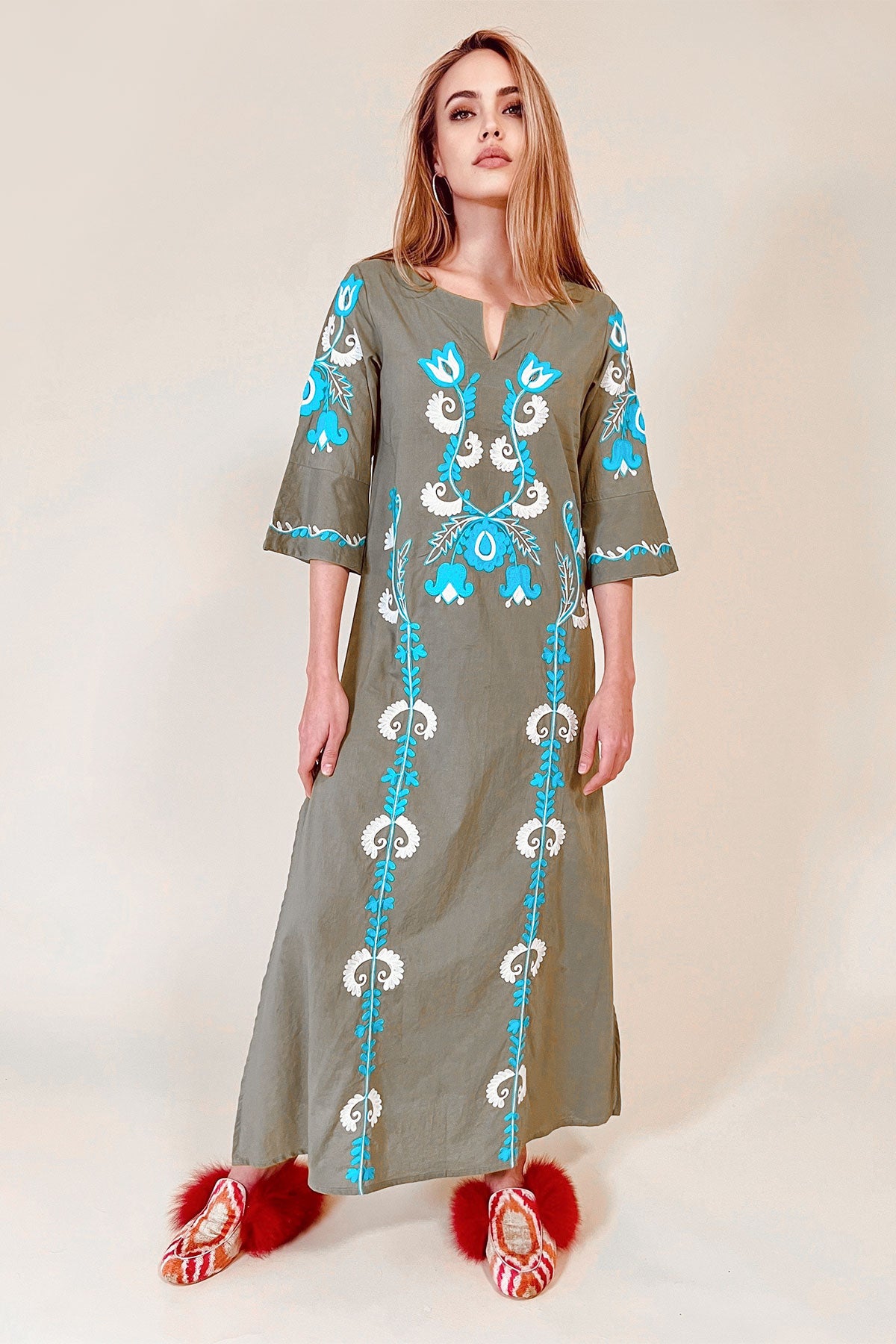Delilah Maxi Tunic Khaki