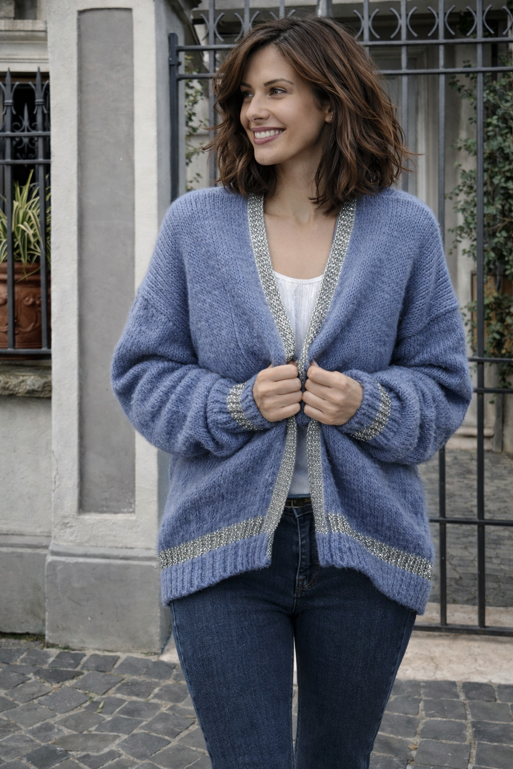 Kyla Jacket Denim Silver