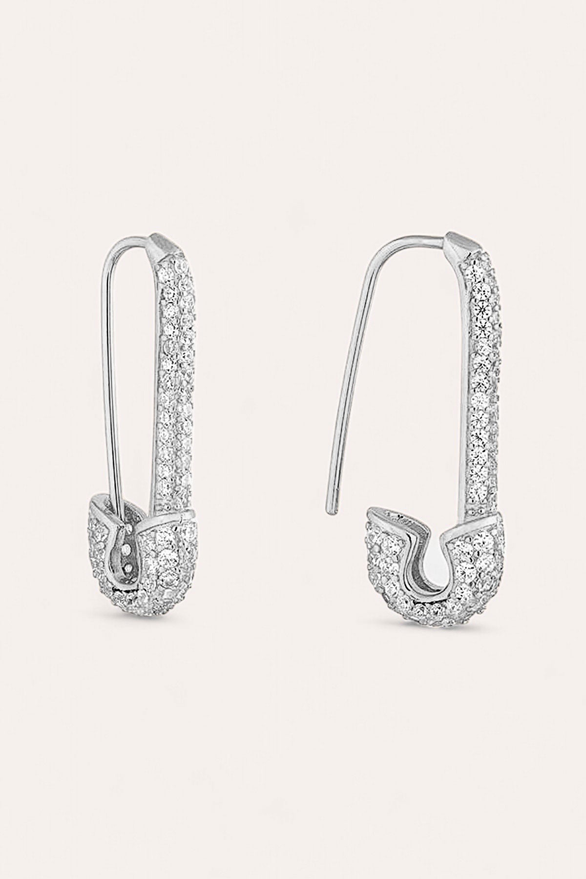 Safety Pin EarringBling(Silver)